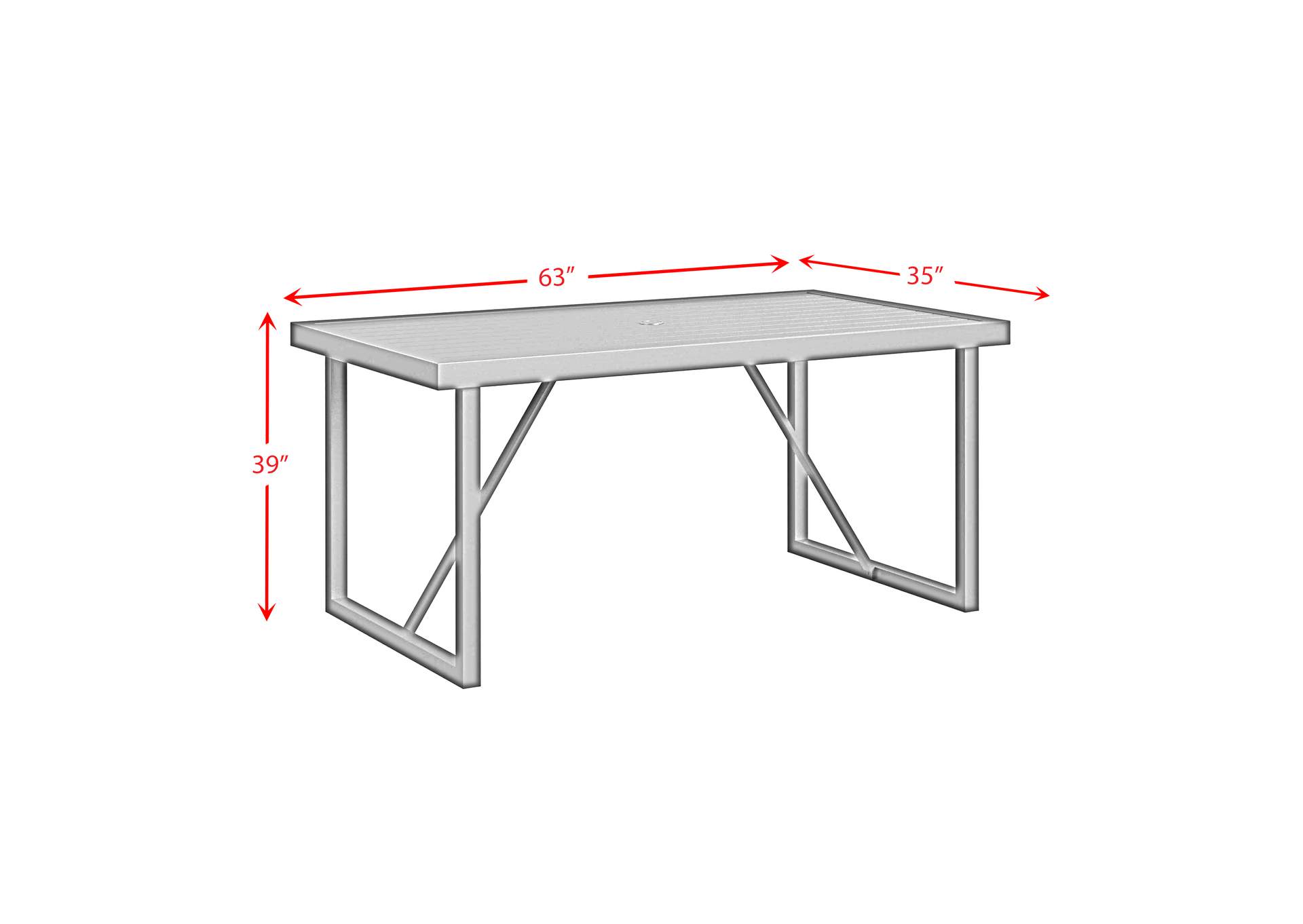 Luffy Dining Table With Parasol Hole In Black image 9