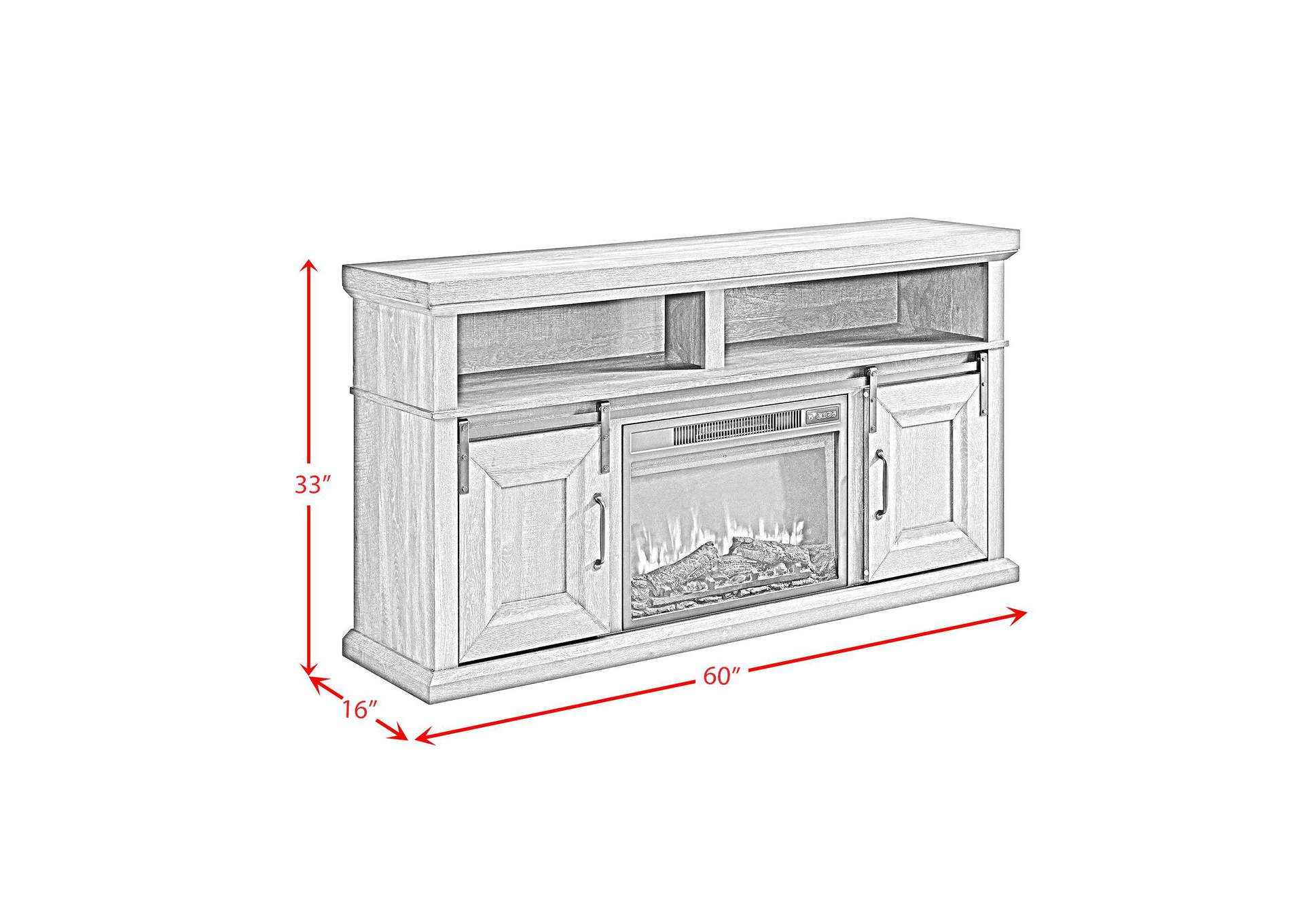 Macau Console With 23 Fireplace Insert In Grey image 8