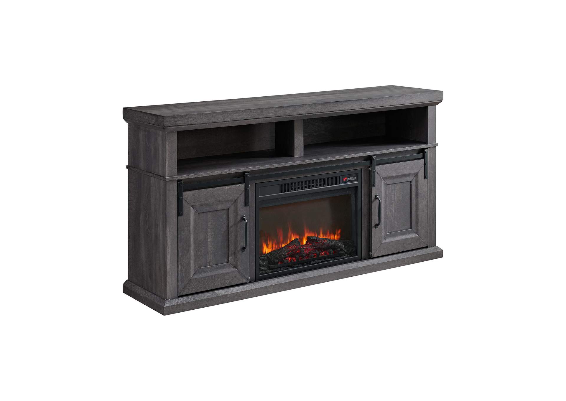Macau Console With 23 Fireplace Insert In Grey image 9