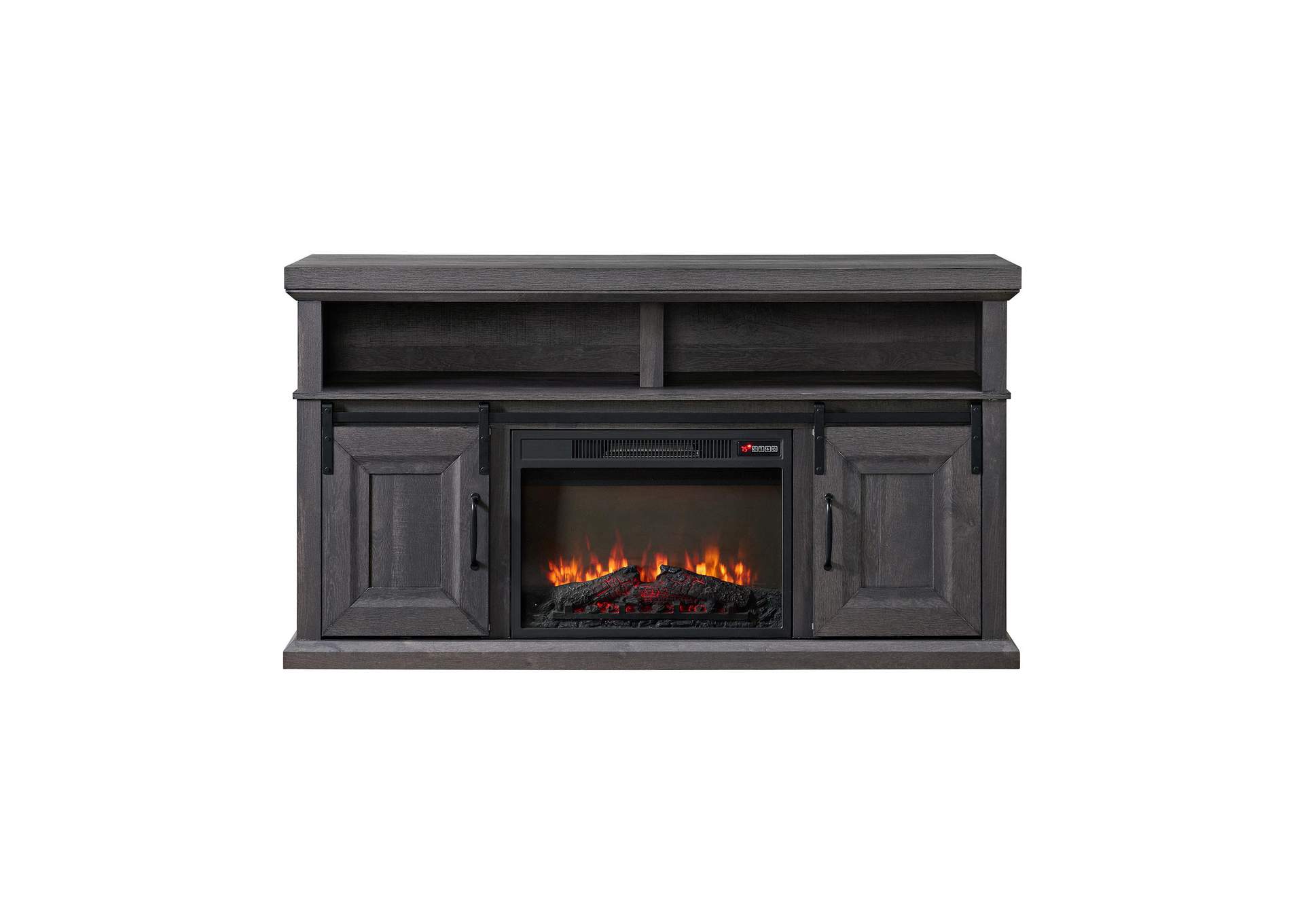 Macau Console With 23 Fireplace Insert In Grey image 11