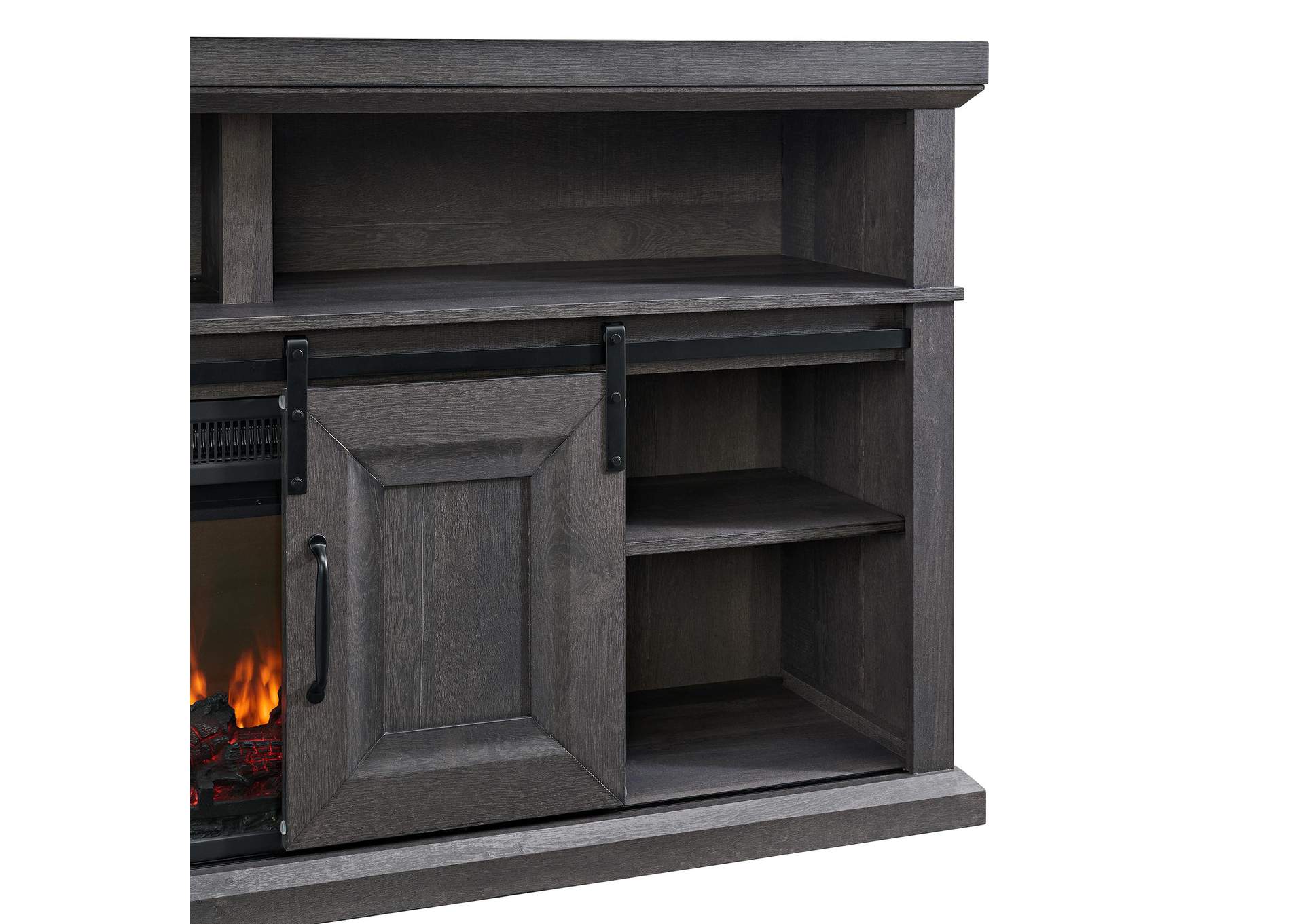 Macau Console With 23 Fireplace Insert In Grey image 5