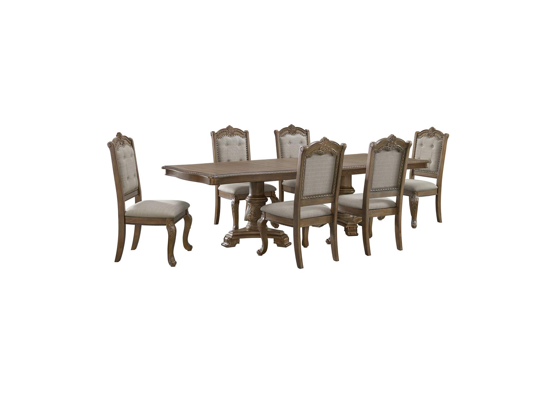 Madison Park 7 Piece Standard Height Dining Set In Walnut - Table And Six Chairs image 5
