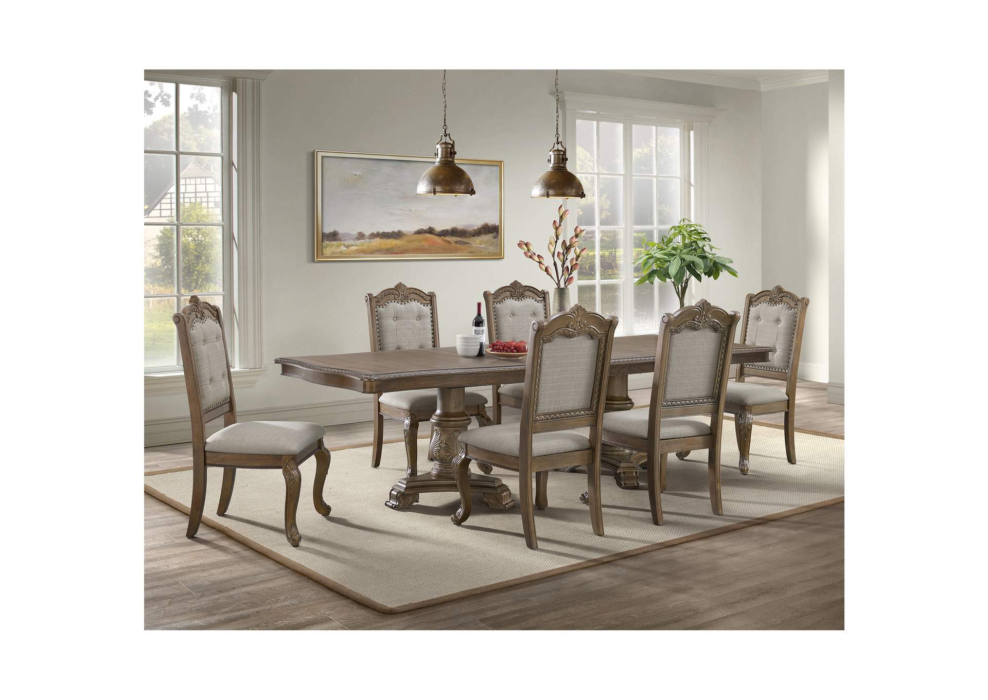 Madison Park 7 Piece Standard Height Dining Set In Walnut - Table And Six Chairs image 1