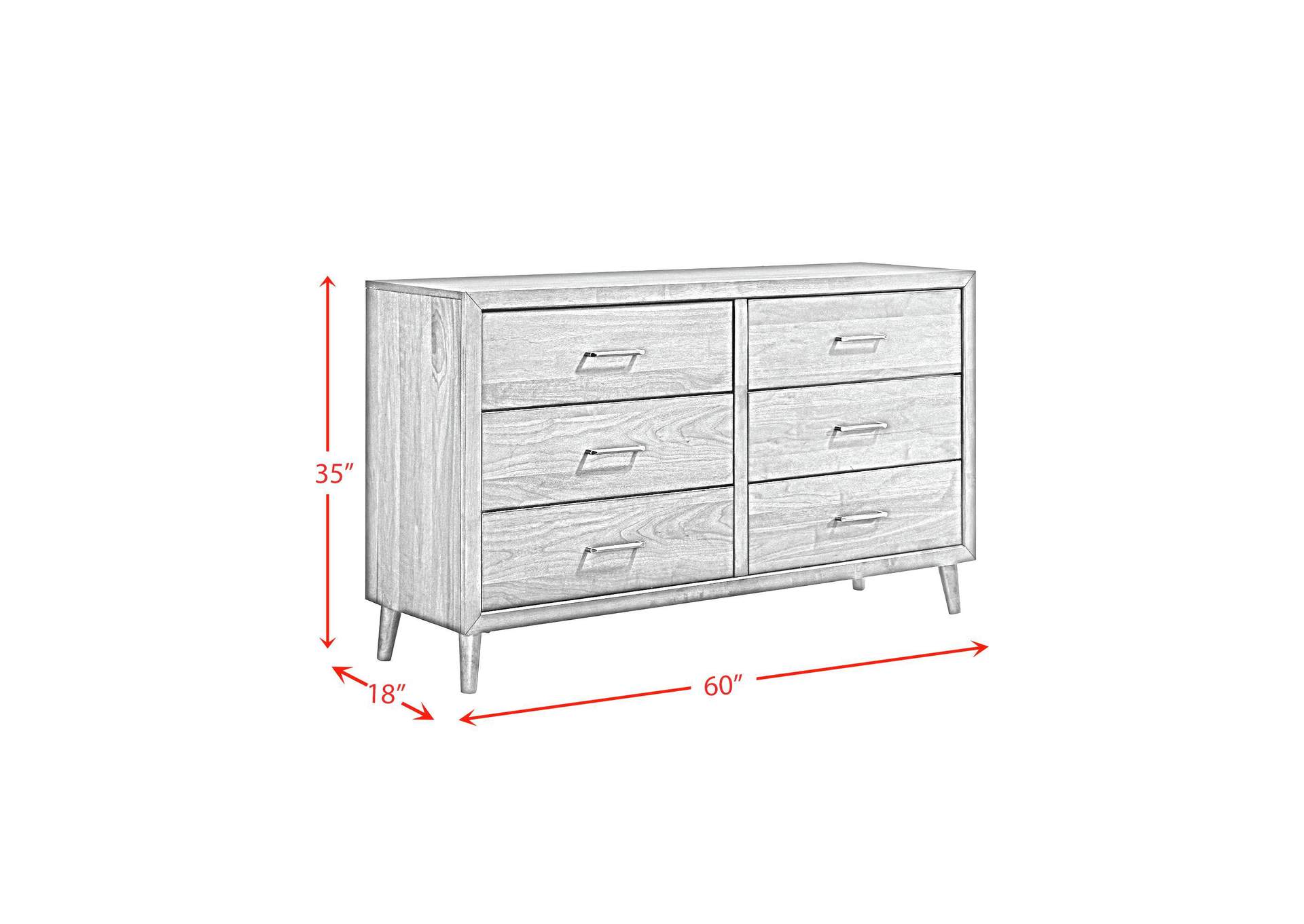 Malibu 6 - Drawer Dresser In Walnut image 6