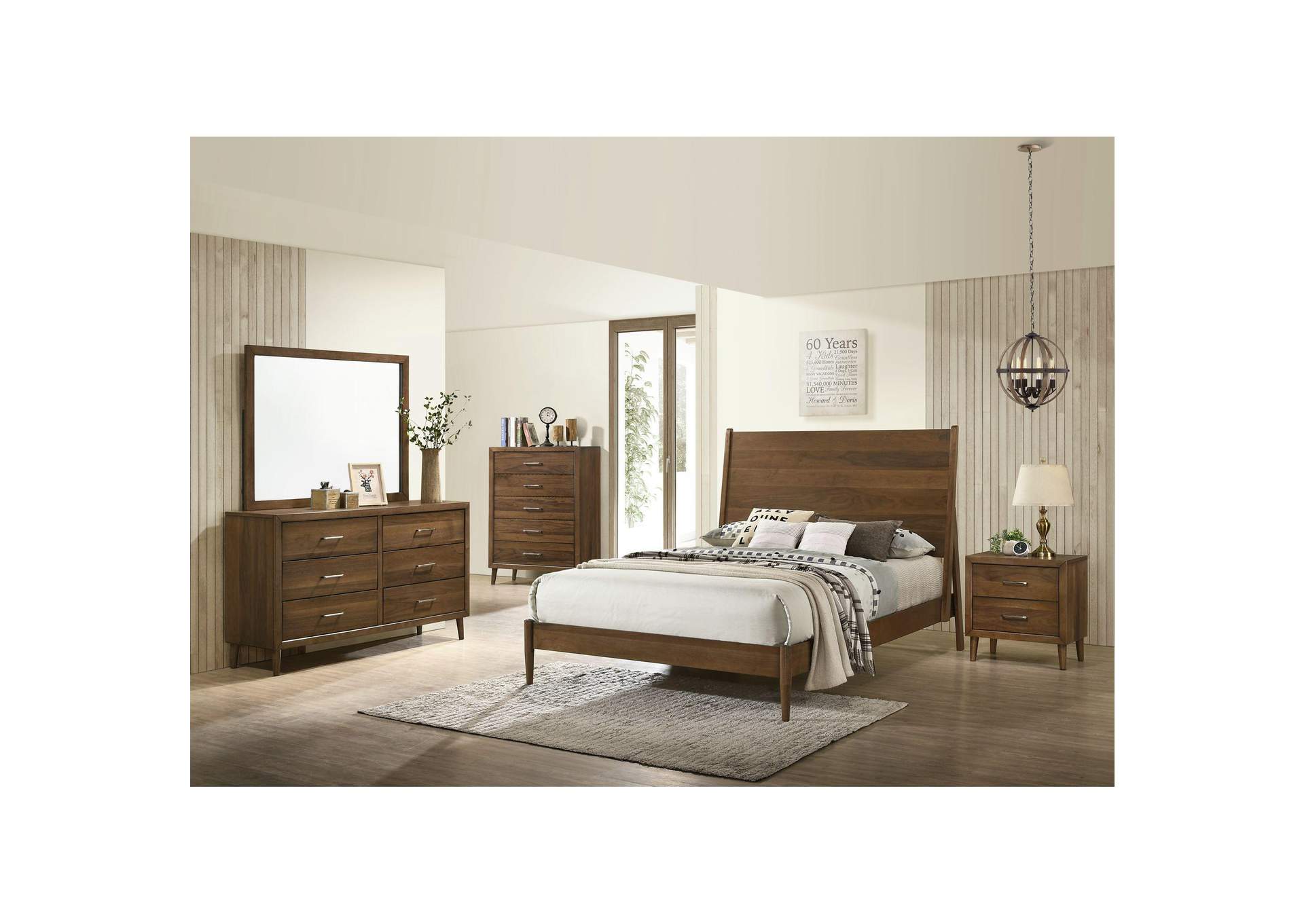 Malibu Queen Panel Bed In Walnut image 1