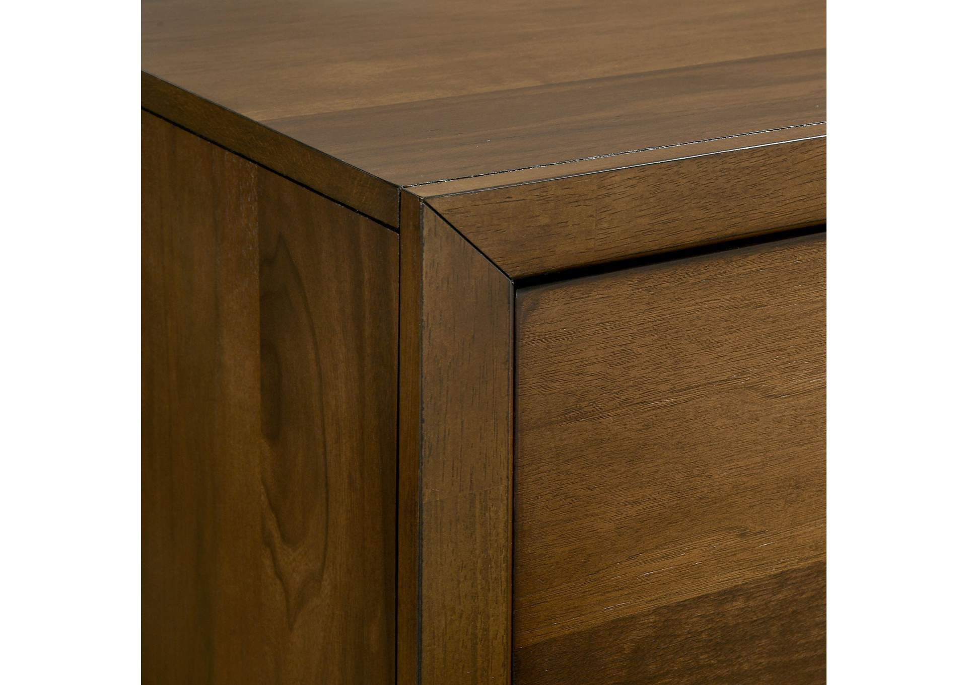 Malibu Bench With Grey Fabric In Walnut image 5