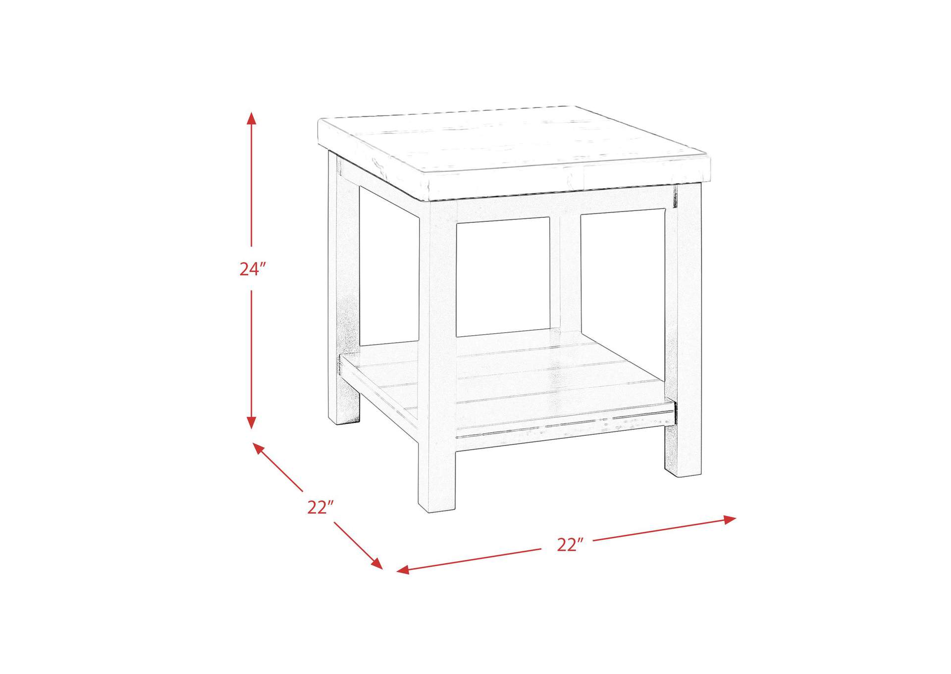 Marcello White End Table image 7