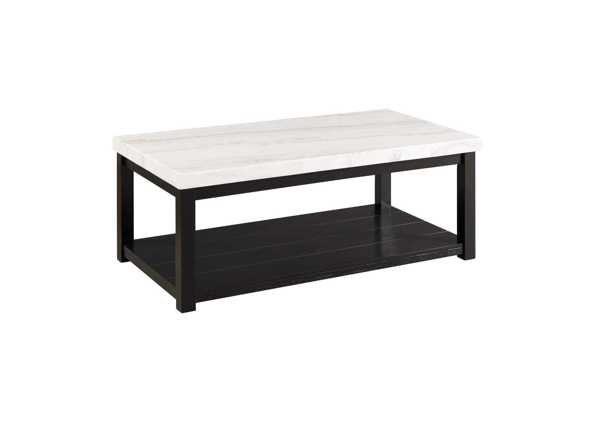 Marcello White Rectangular Coffee Table With Casters