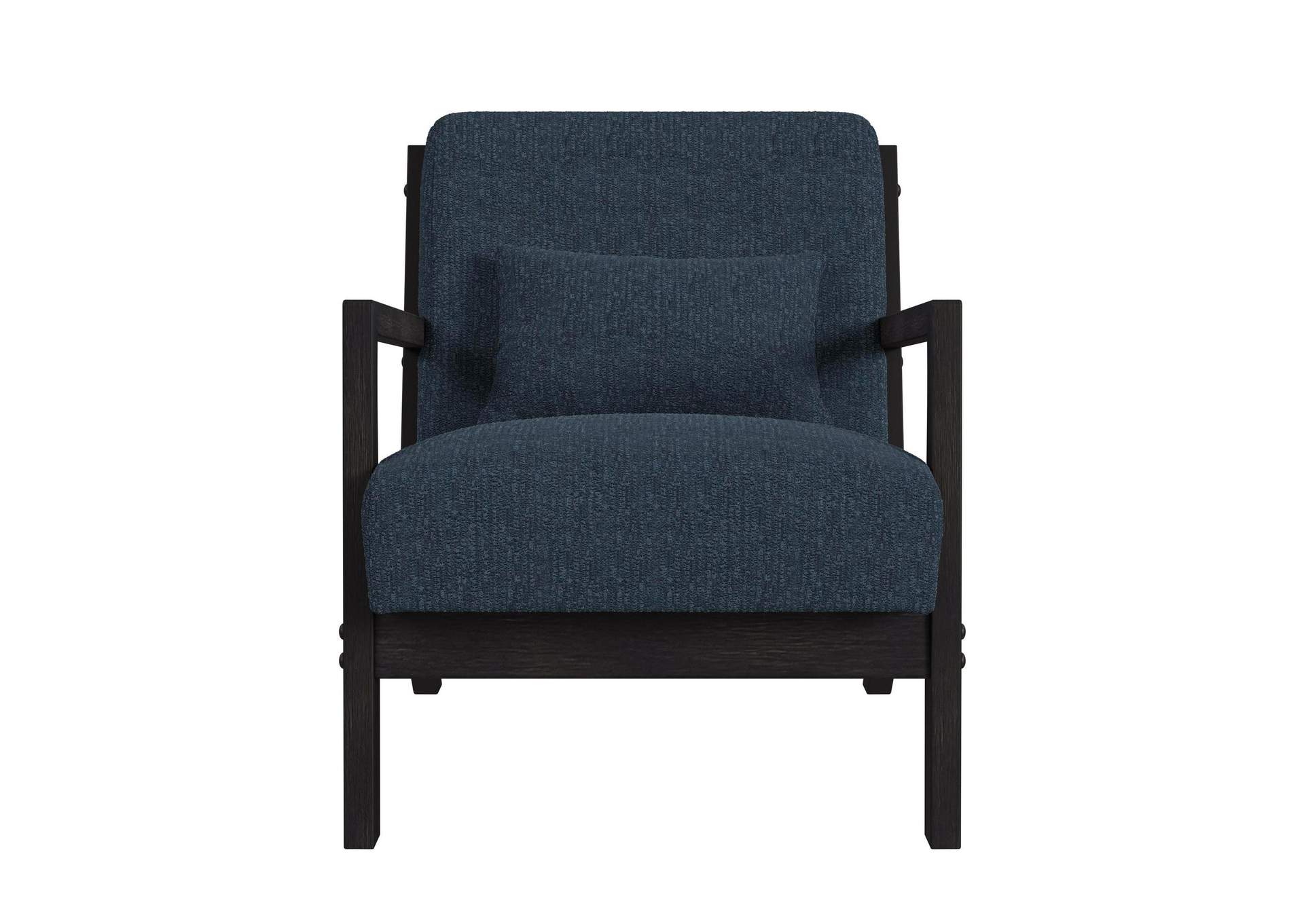 Marina Chair With Kidney Pillow In Langley Blue And Brushed Espresso Finish image 5