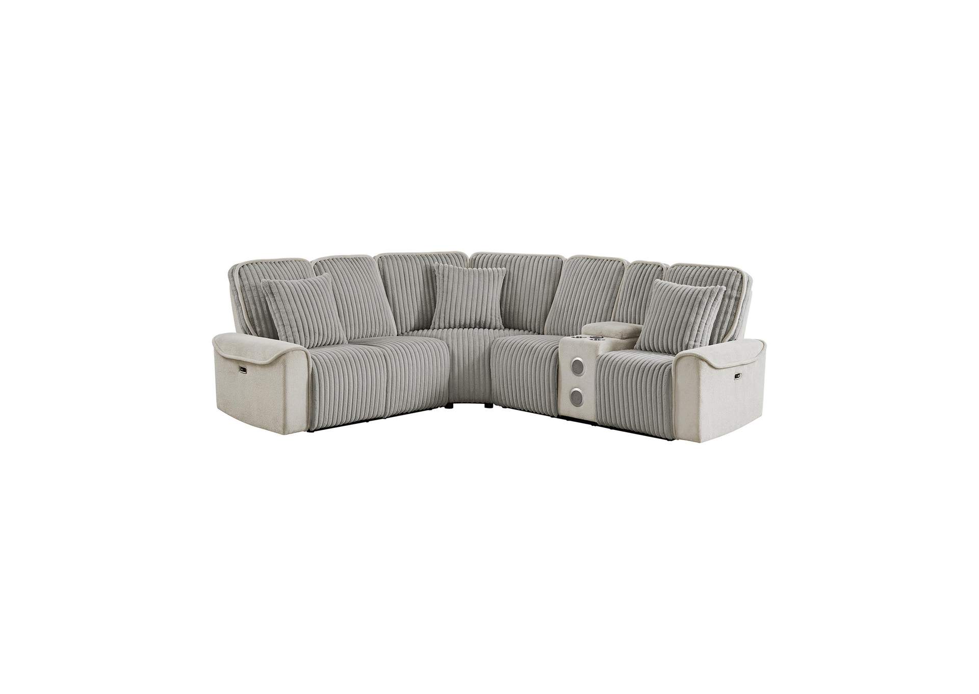 Mariner Right Hand Facingpower Loveseat With Console With Wireless Charger Speaker 1 Pillow 20 In Toscana Ash image 3