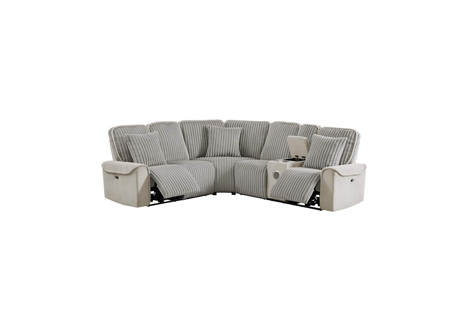 Mariner Right Hand Facingpower Loveseat With Console With Wireless Charger Speaker 1 Pillow 20 In Toscana Ash image 4