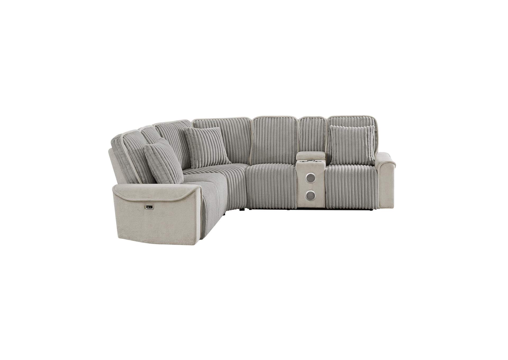 Mariner Right Hand Facingpower Loveseat With Console With Wireless Charger Speaker 1 Pillow 20 In Toscana Ash image 5