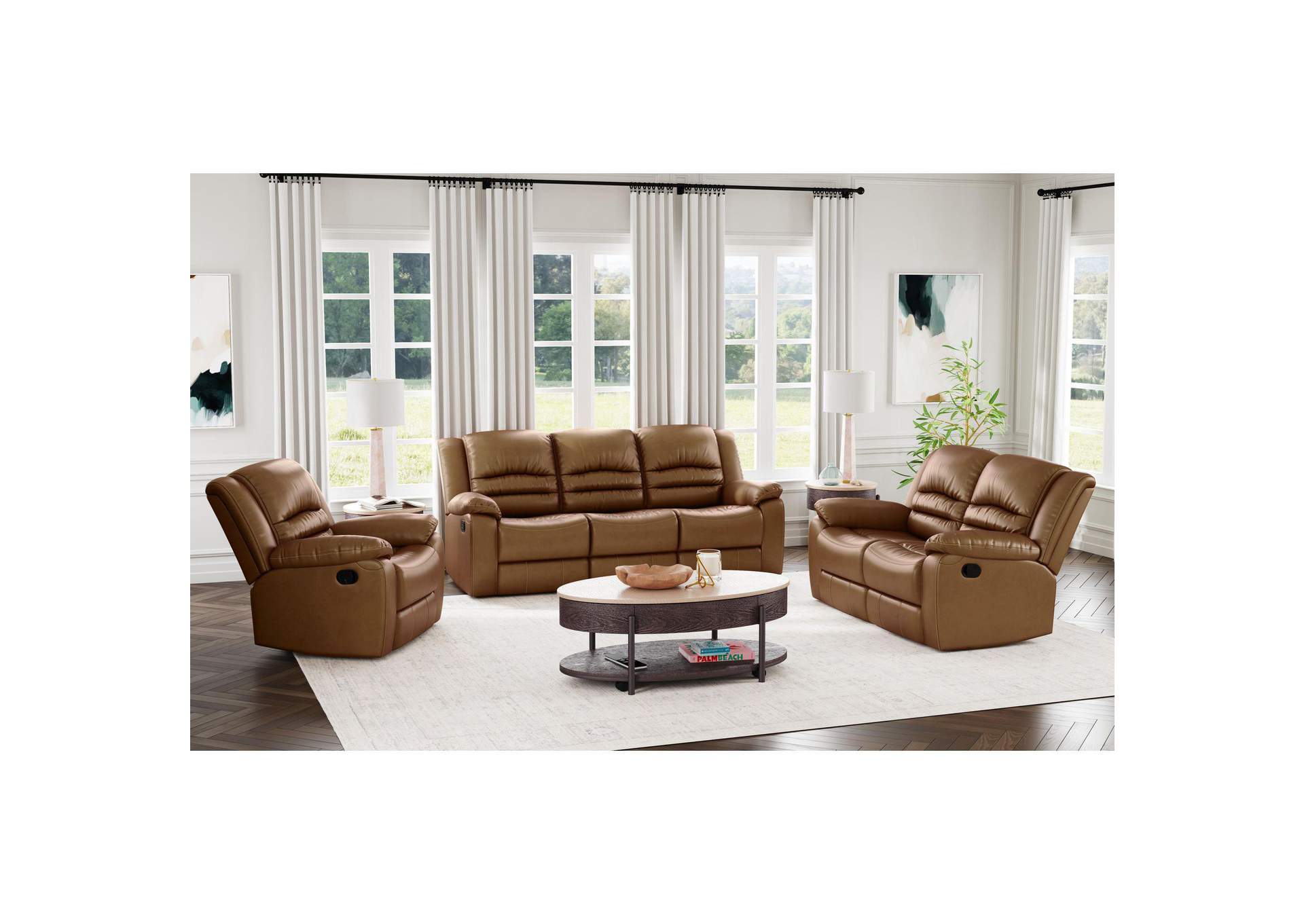 Marisol Motion Sofa In Aviarah Camel image 1