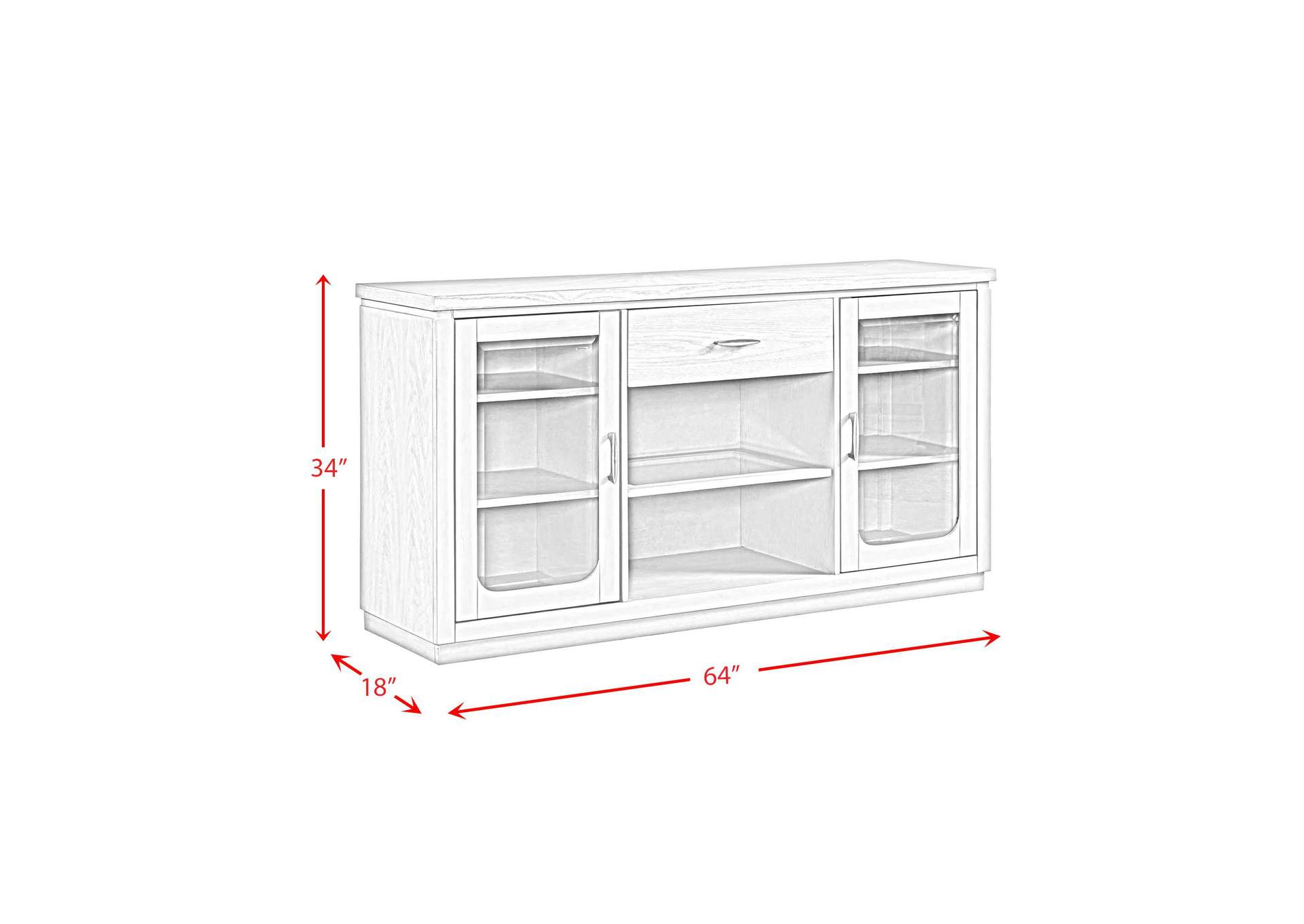 Marly Server With Glass Door Led Light In Grey image 4