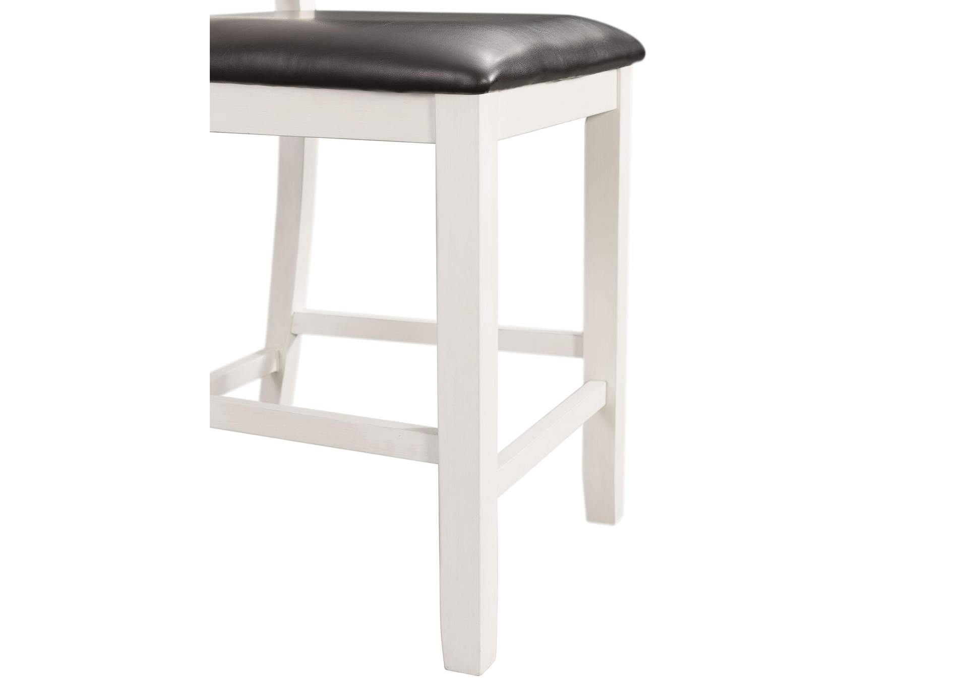 Martin Counter Side Chair With Black Pu - White Finish 2 Per Carton image 3
