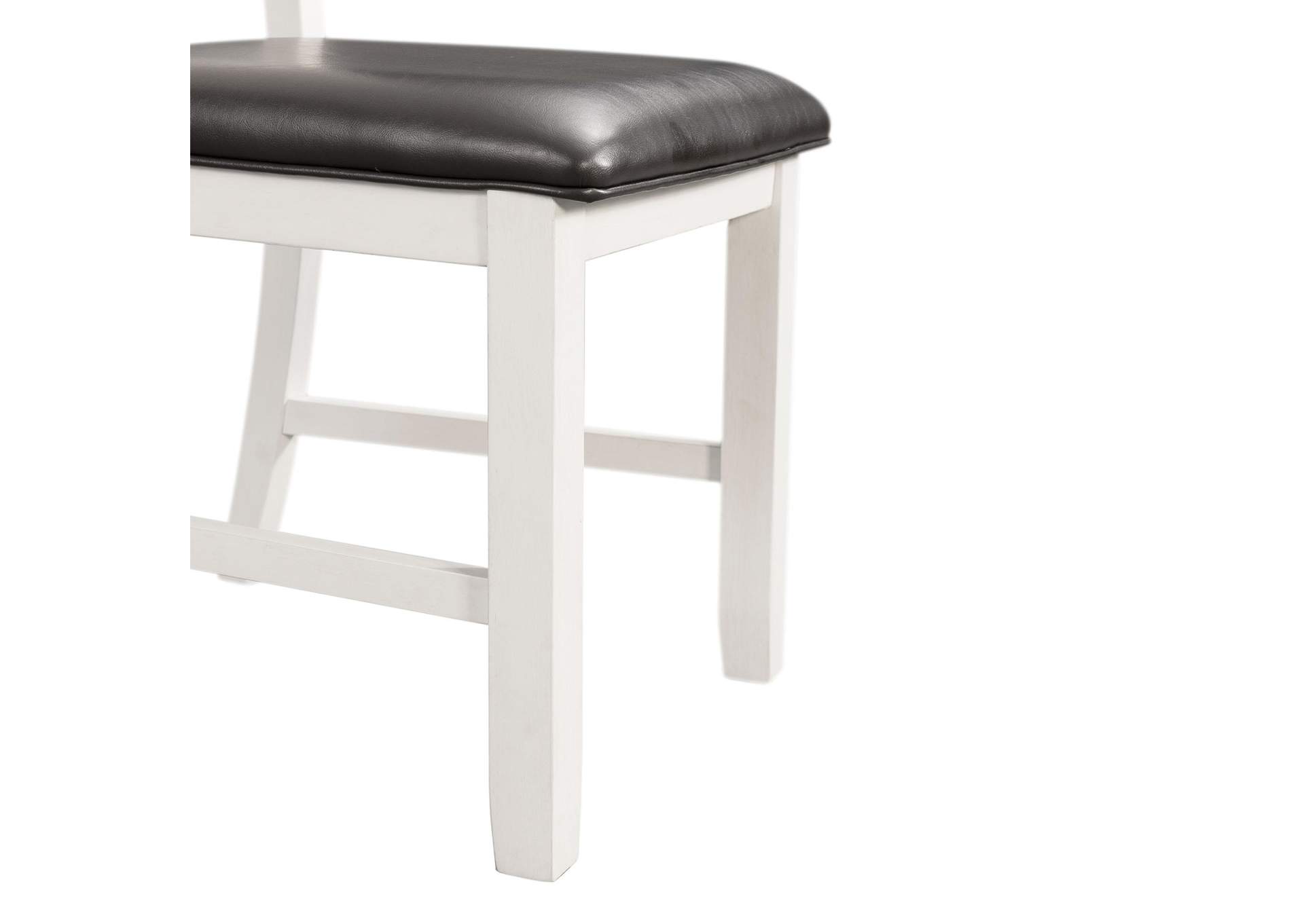 Martin Dining Side Chair With Black Pu - White Finish 2 Per Carton image 3
