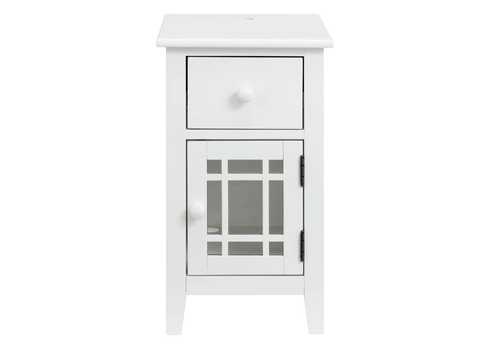 Marty Side Table With Power Port USB In White 3A