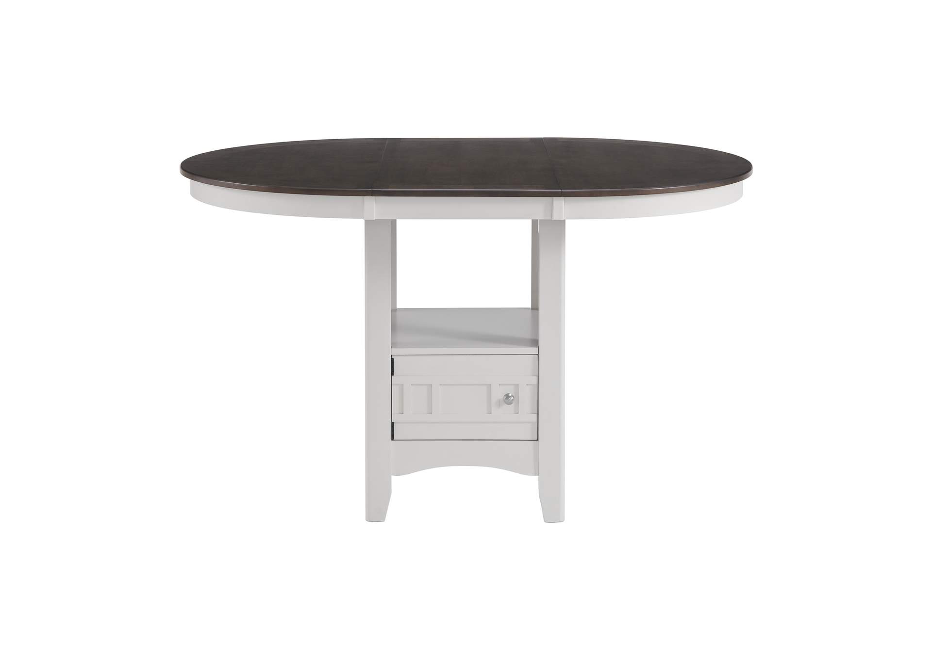 Max Pub Table With Brown Top In White
