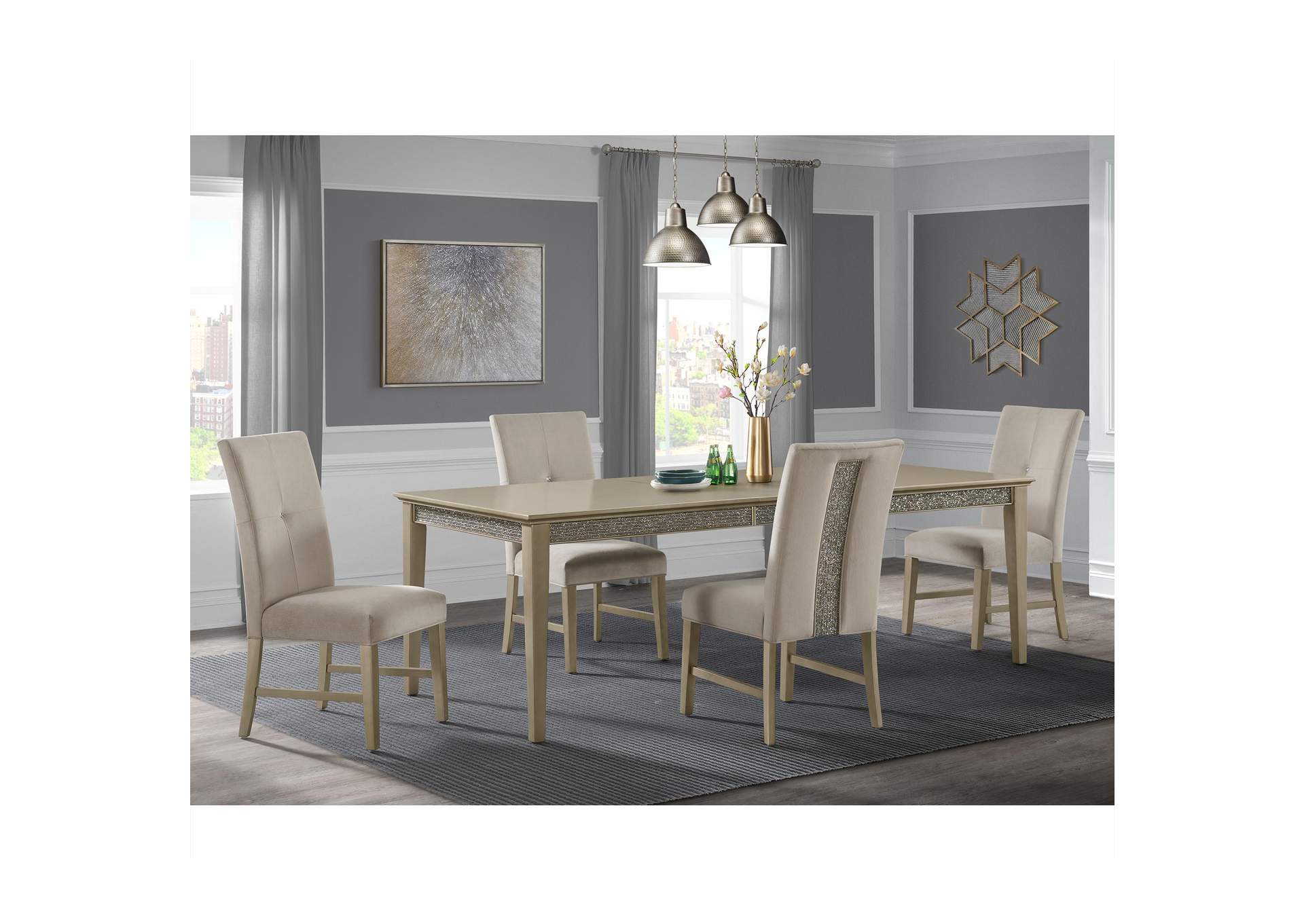 Maxwell Dining Side Chair In Champagne 2 Per Carton image 1