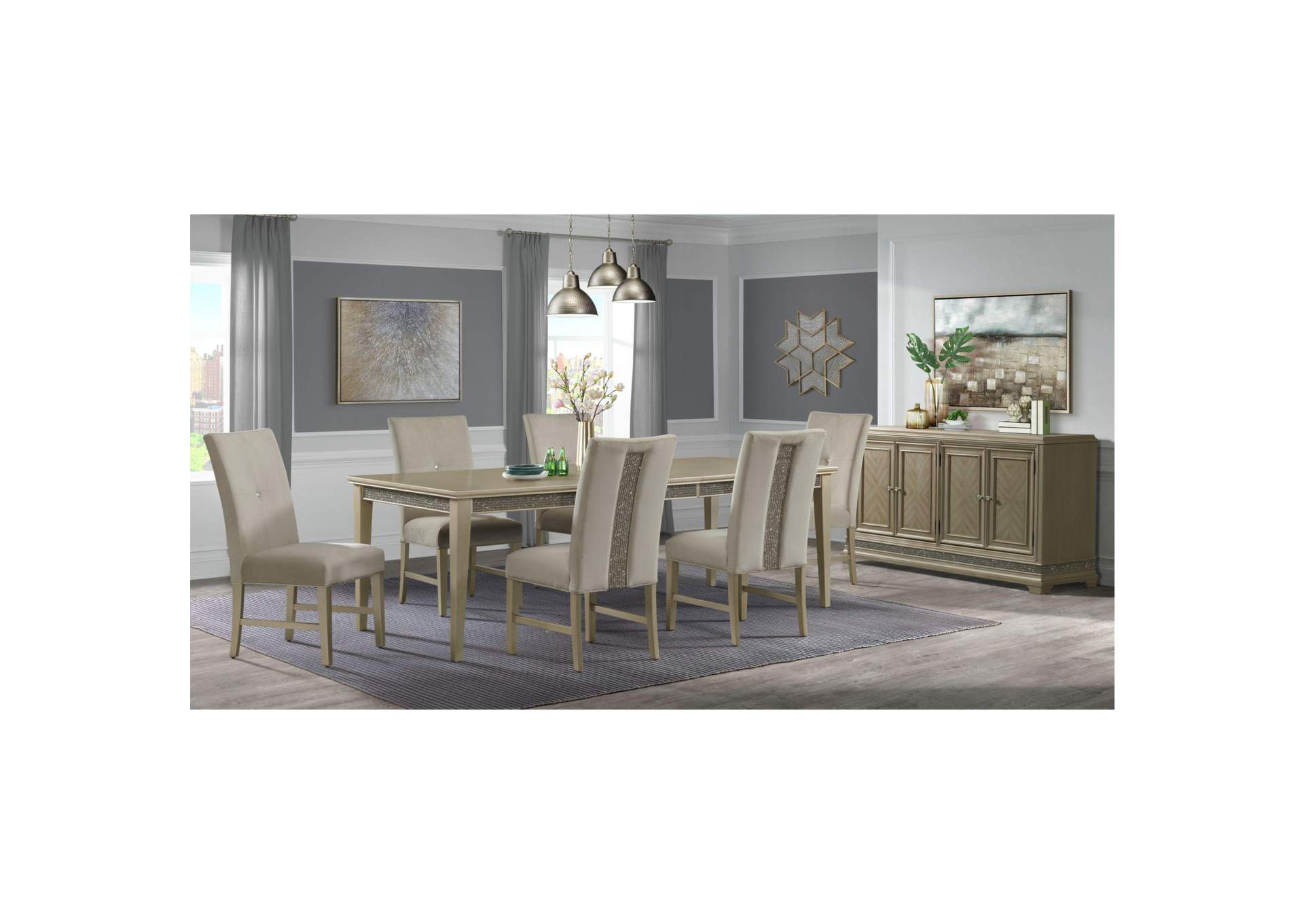 Maxwell Dining Table In Champagne image 1
