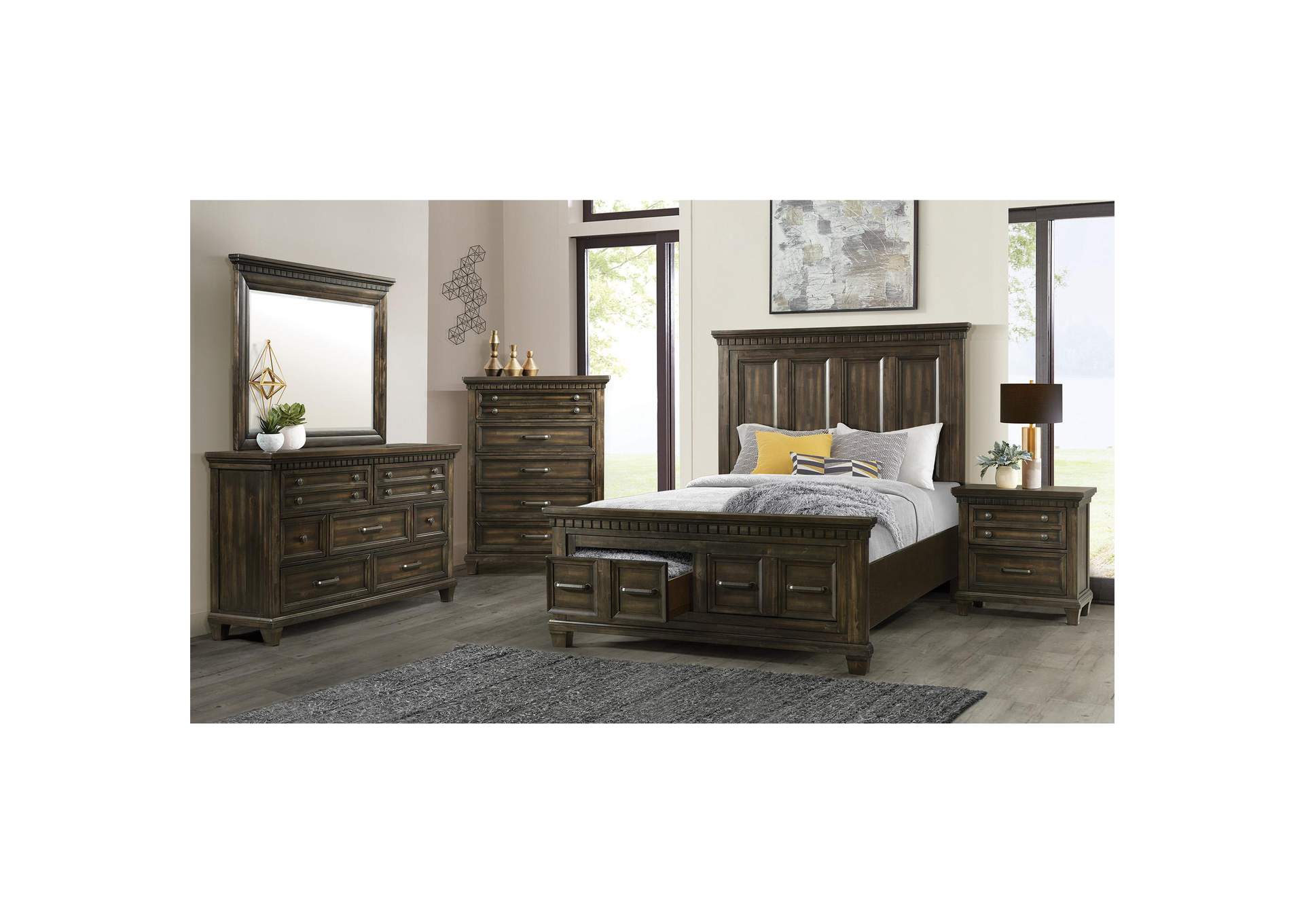 Mccoy Queen Storage Bed In Charcoal image 1