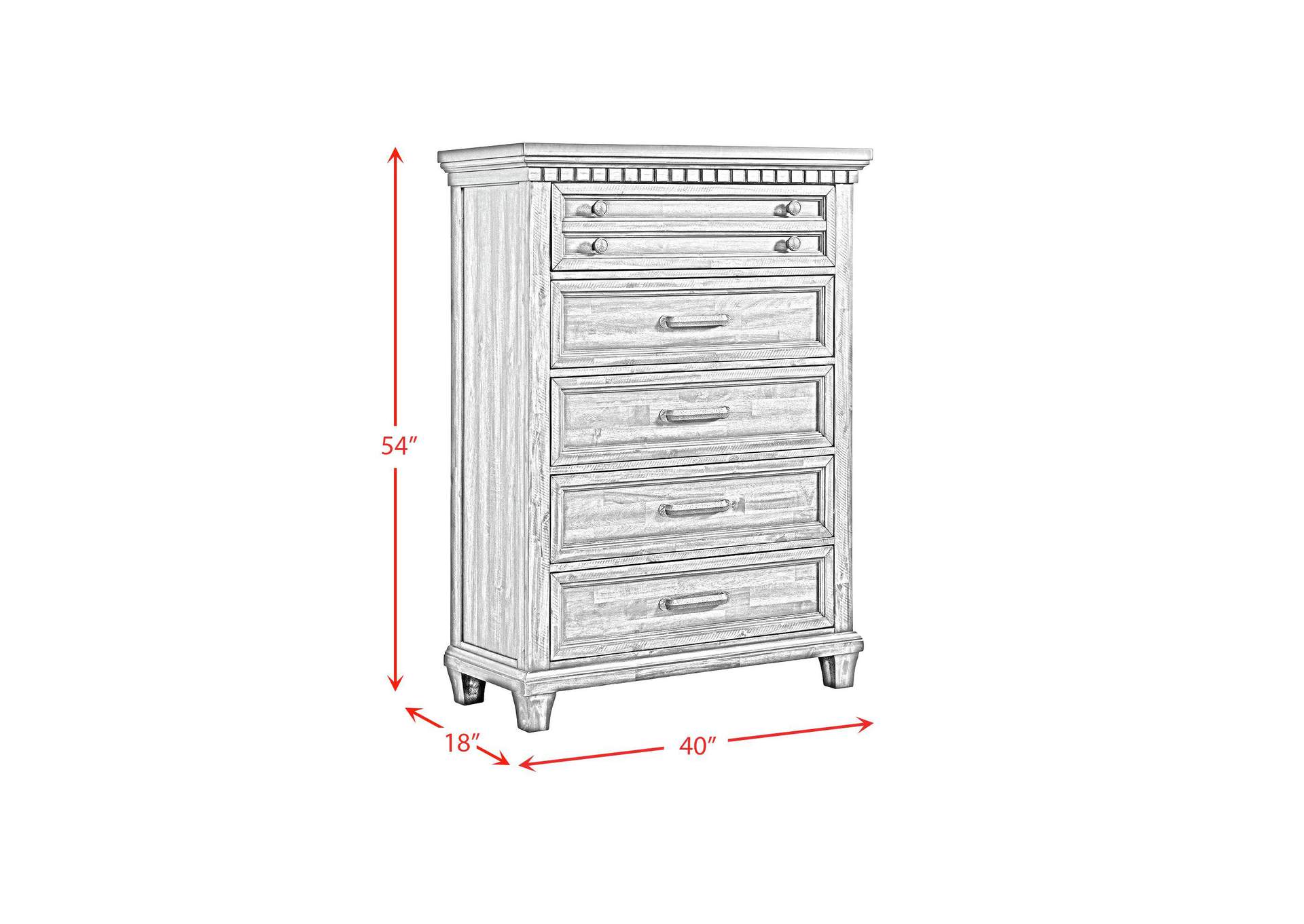 Mccoy 5 - Drawer Chest In Antique White image 9
