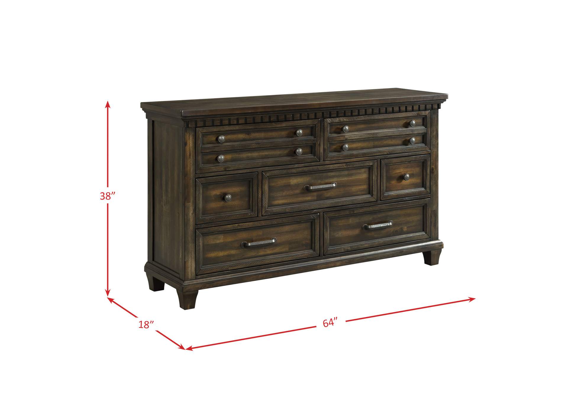 Mccoy 7 - Drawer Dresser In Charcoal