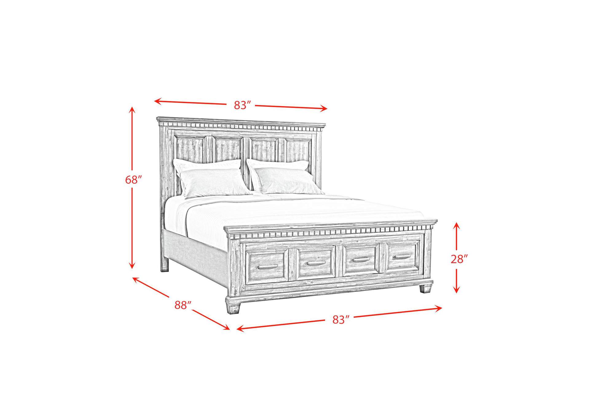 Mccoy King Storage Bed In Antique White image 6