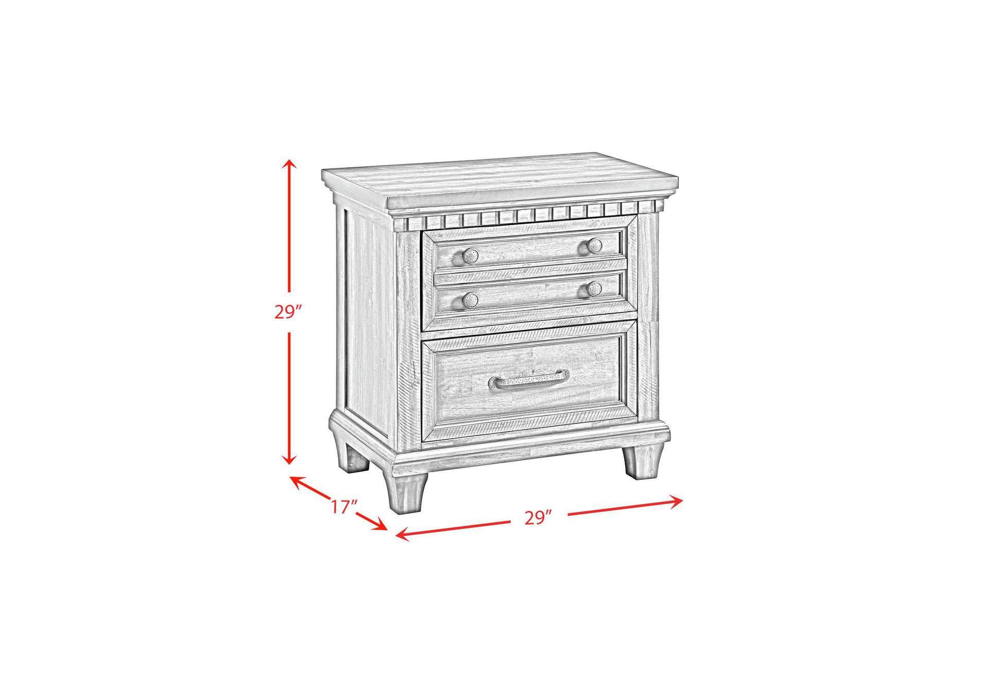 Mccoy 2 - Drawer Nightstand With USB In Antique White image 9