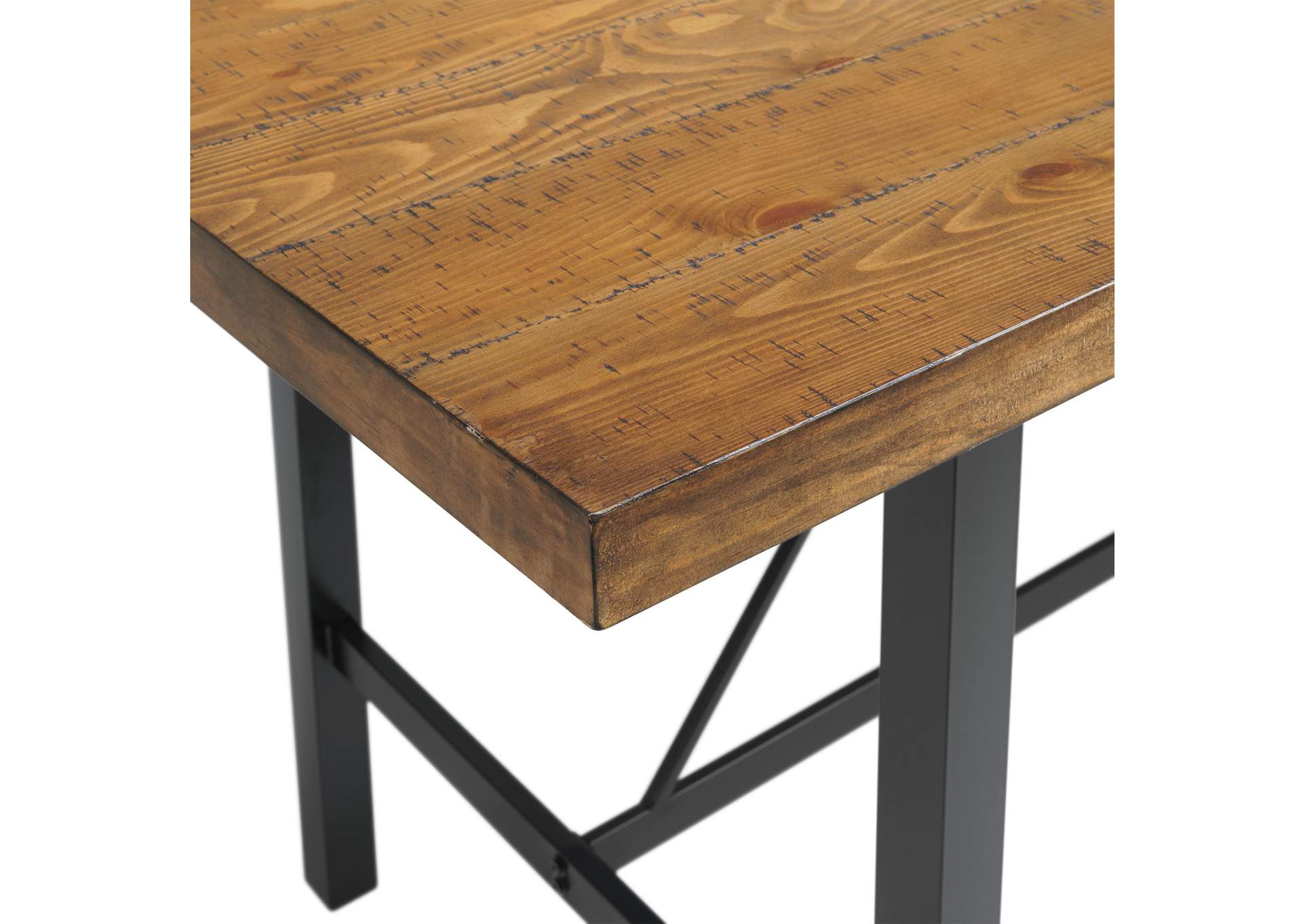 Melton 5 Piece Rectangular Counter Height Dining Set In Brown - Table Four Chairs
