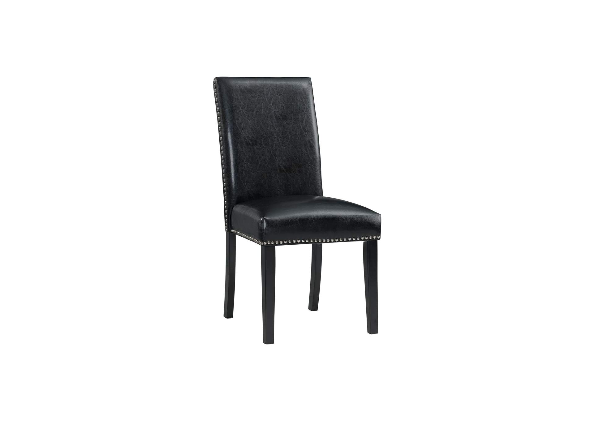 Francesca White Marble Rectangular 5 Piece Dining Set - Table Four Black Pu Chairs