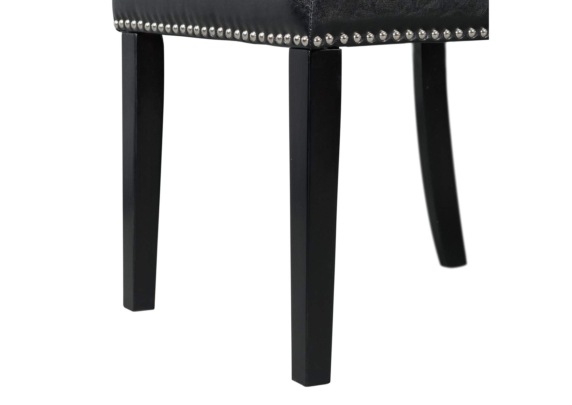 Francesca White Marble Rectangular 5 Piece Dining Set - Table Four Black Pu Chairs