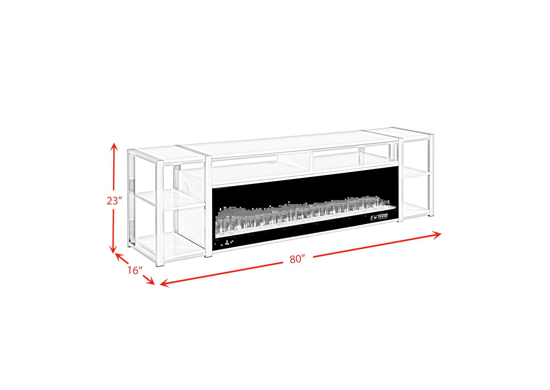Midway 80 TV Console With Firelight In White image 7