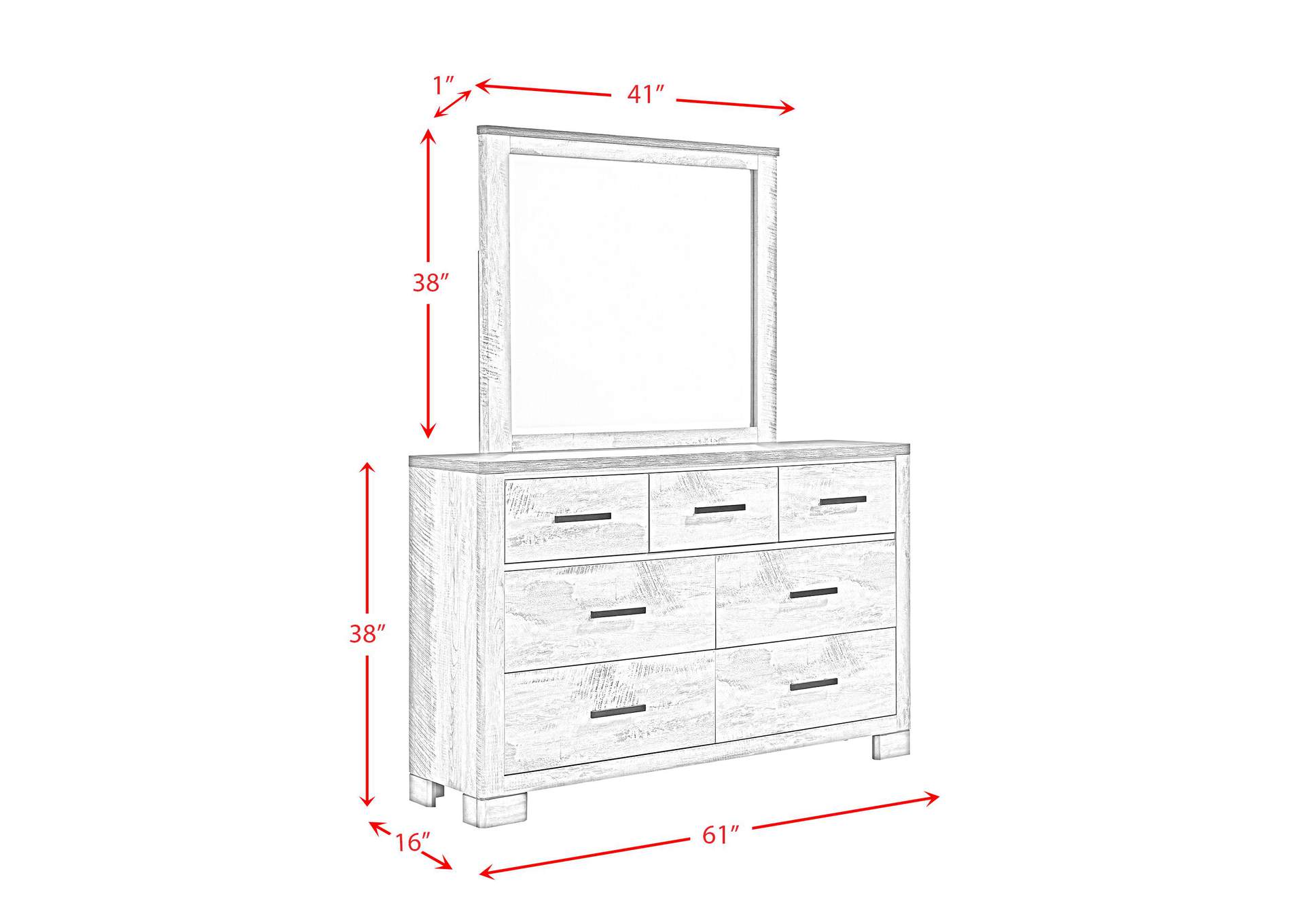Millers Cove 7 - Drawer Dresser With Mirror image 9