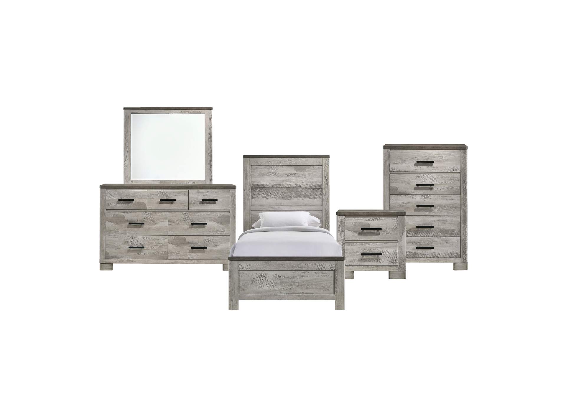 Millers Cove Twin 5 Piece Bedroom Set