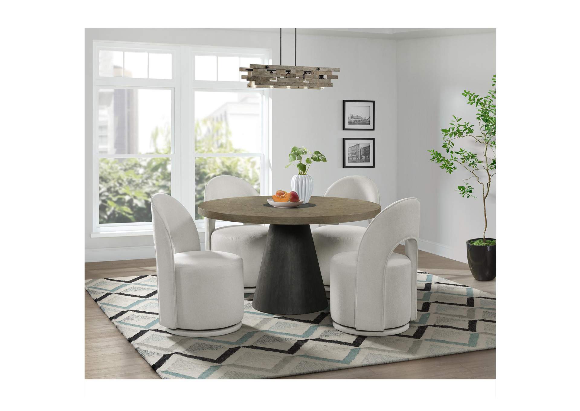 Mirren Round Dining Table In Brown image 1