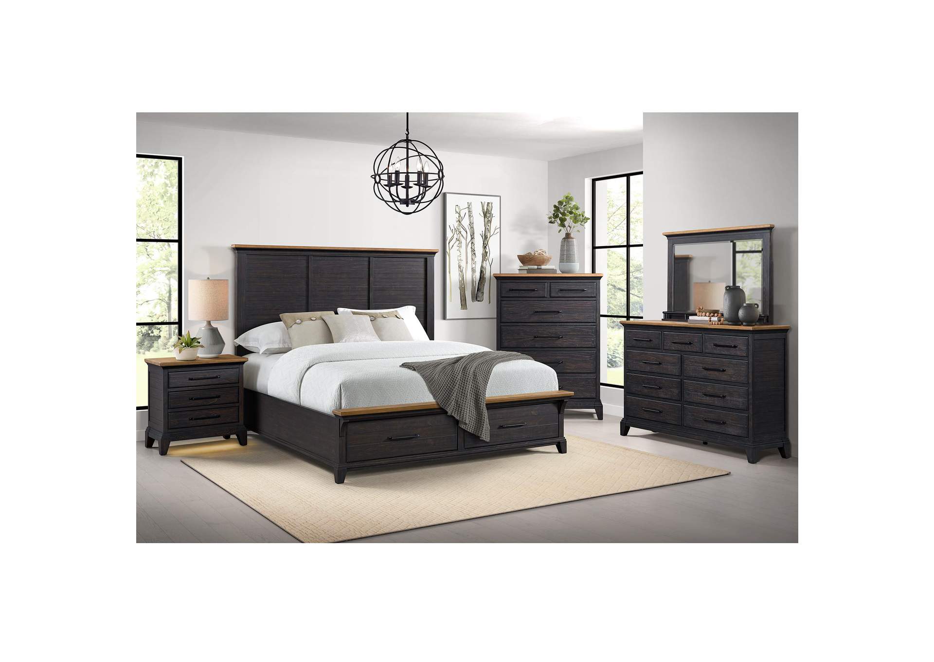 Montrose King Storage Bed In Espresso Brown image 1