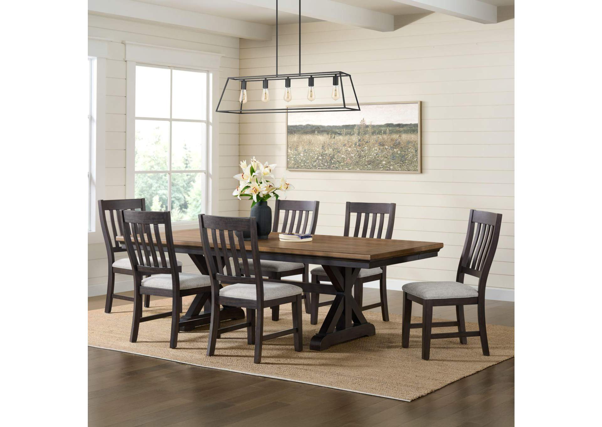 Montrose Dining Side Chair With Light Grey Fabric In Espresso 2 Per Carton image 1