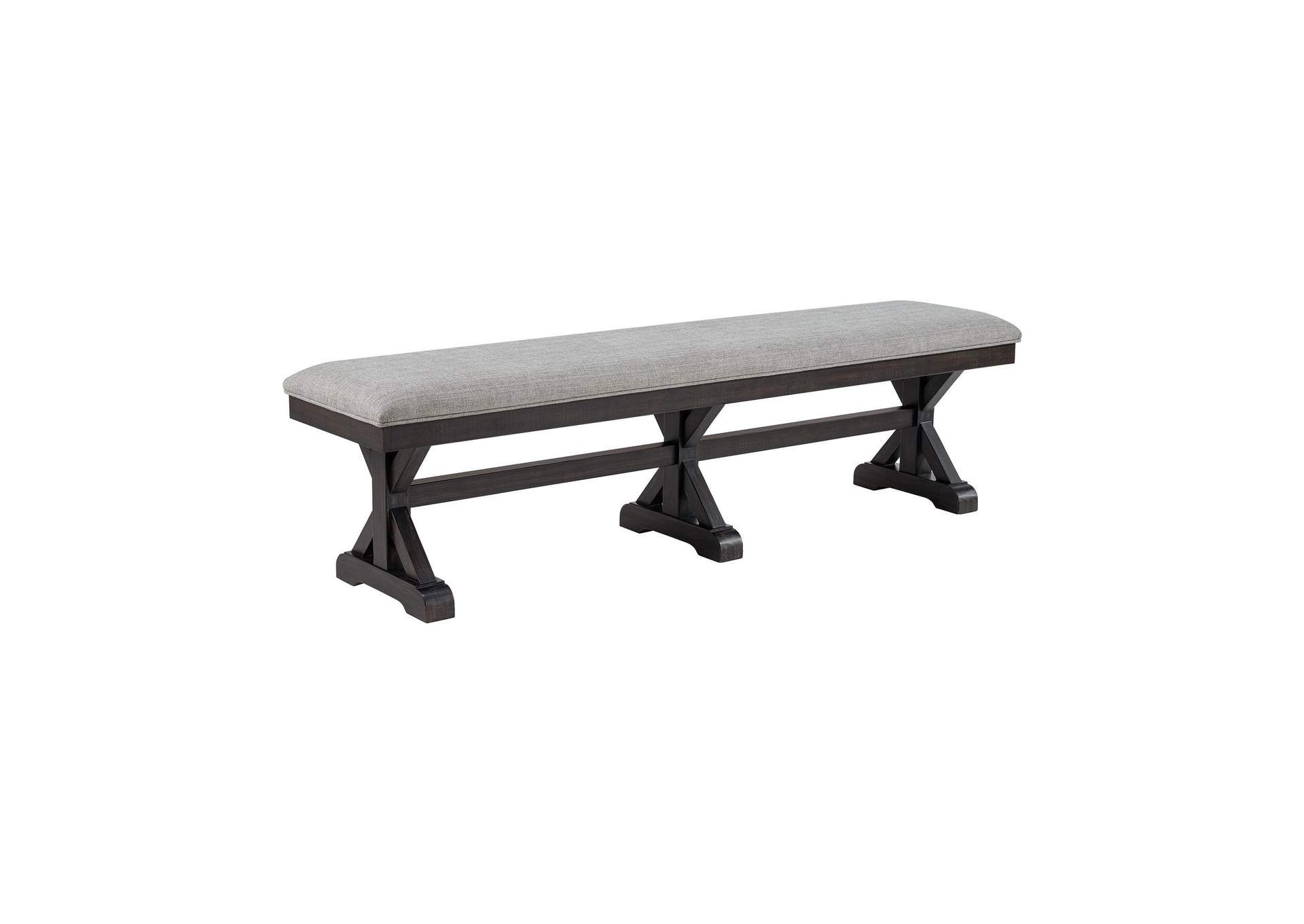 Montrose Dining Bench With Light Grey Fabric In Espresso image 5