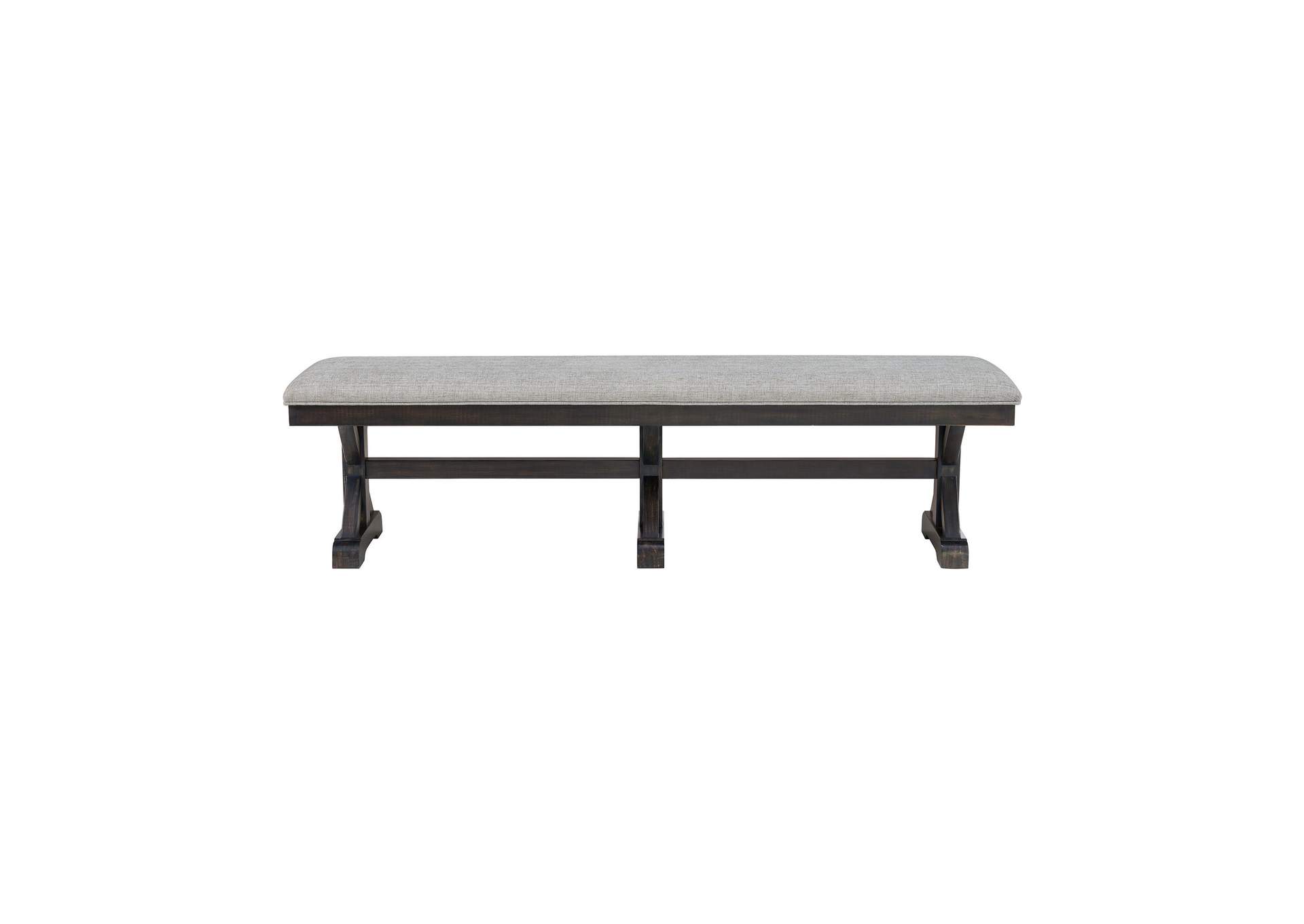 Montrose Dining Bench With Light Grey Fabric In Espresso image 6