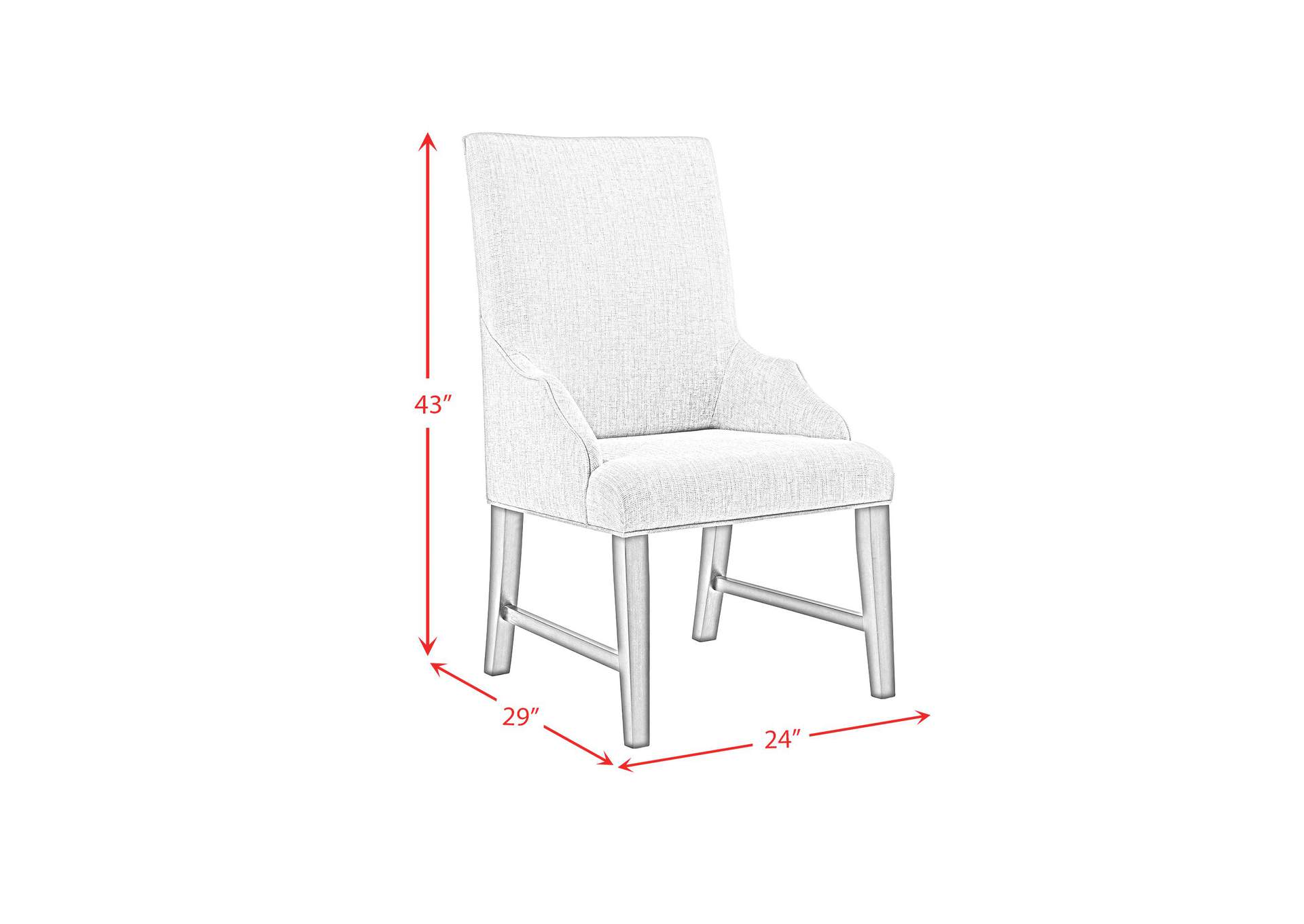 Montrose Dining Host Chair With Light Grey Fabric In Espresso 2 Per Carton image 6