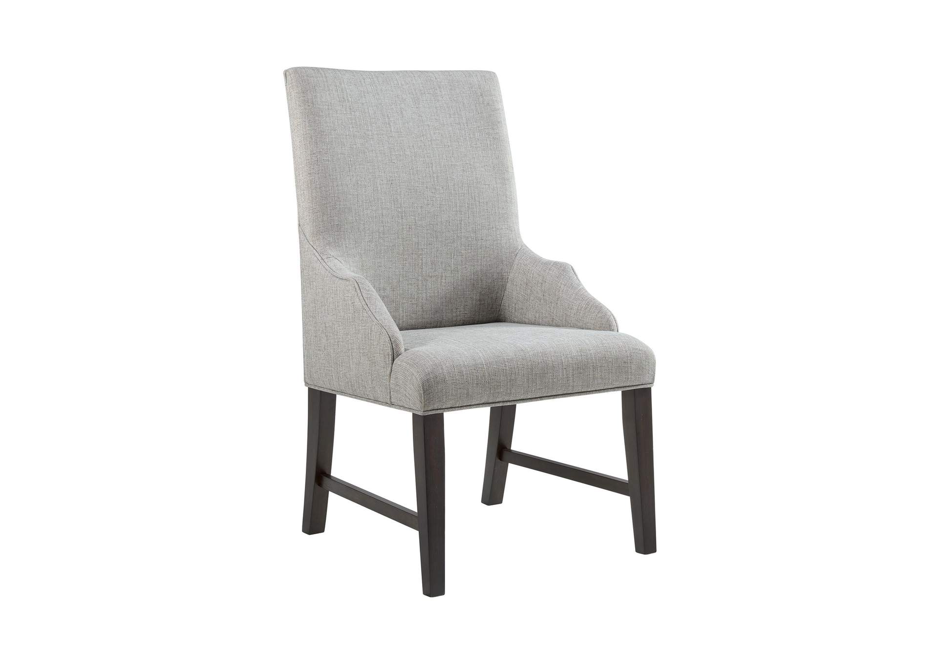 Montrose Dining Host Chair With Light Grey Fabric In Espresso 2 Per Carton image 7