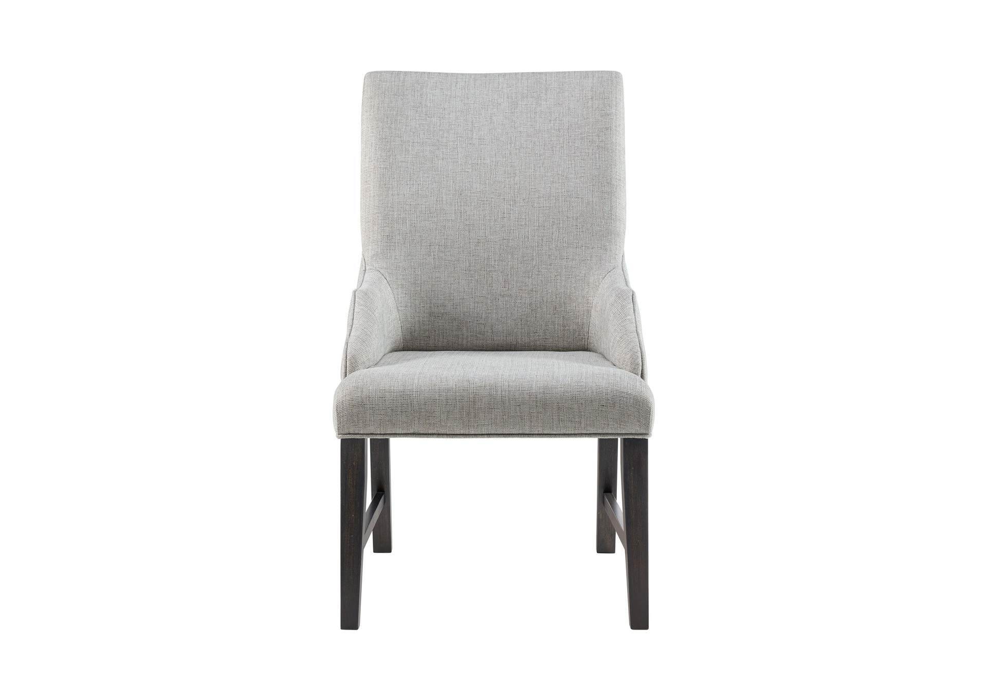 Montrose Dining Host Chair With Light Grey Fabric In Espresso 2 Per Carton image 8
