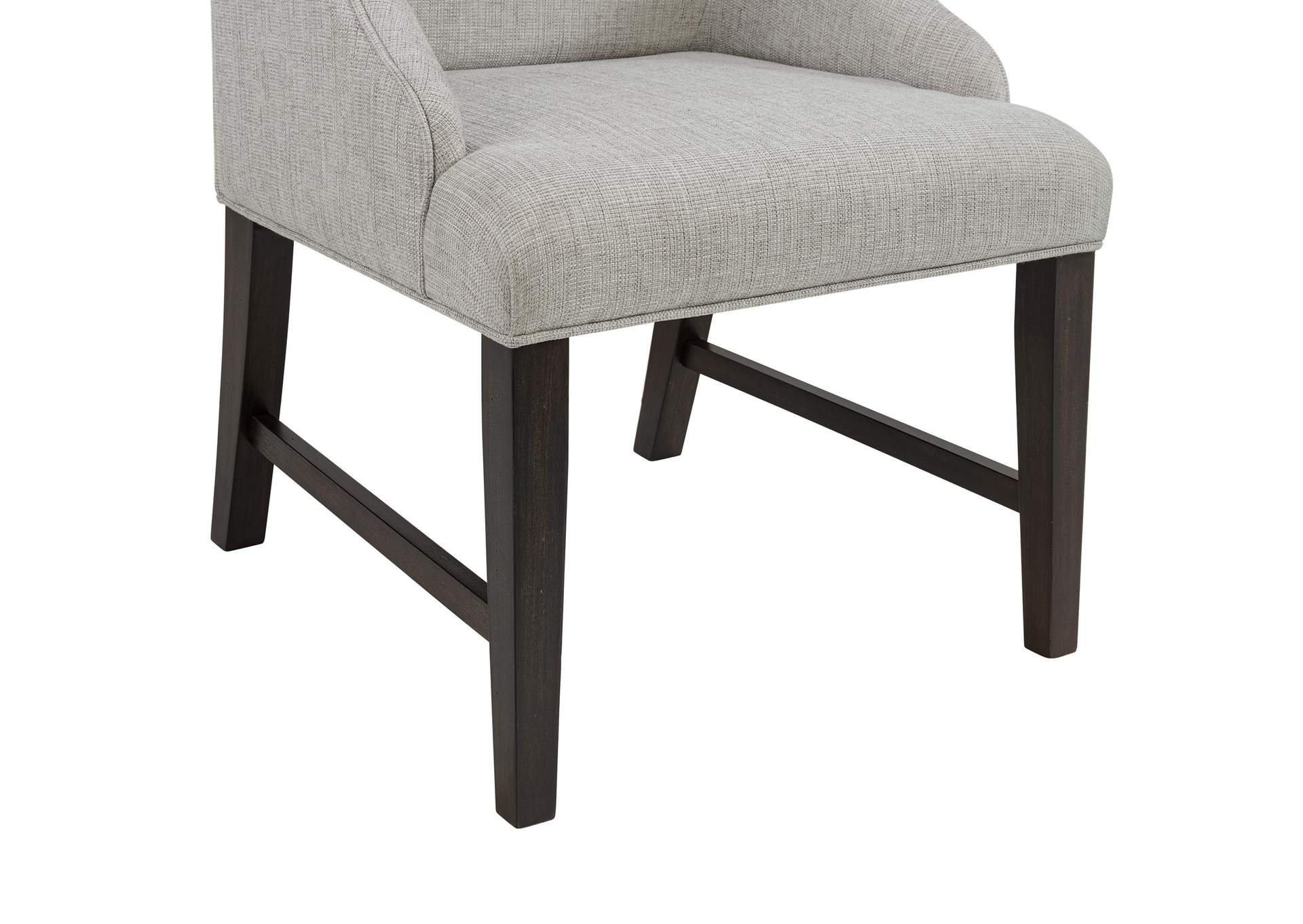 Montrose Dining Host Chair With Light Grey Fabric In Espresso 2 Per Carton image 5