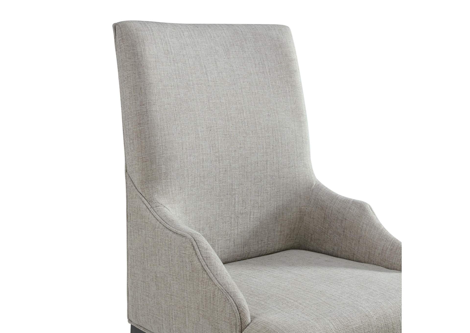 Montrose Dining Host Chair With Light Grey Fabric In Espresso 2 Per Carton image 4