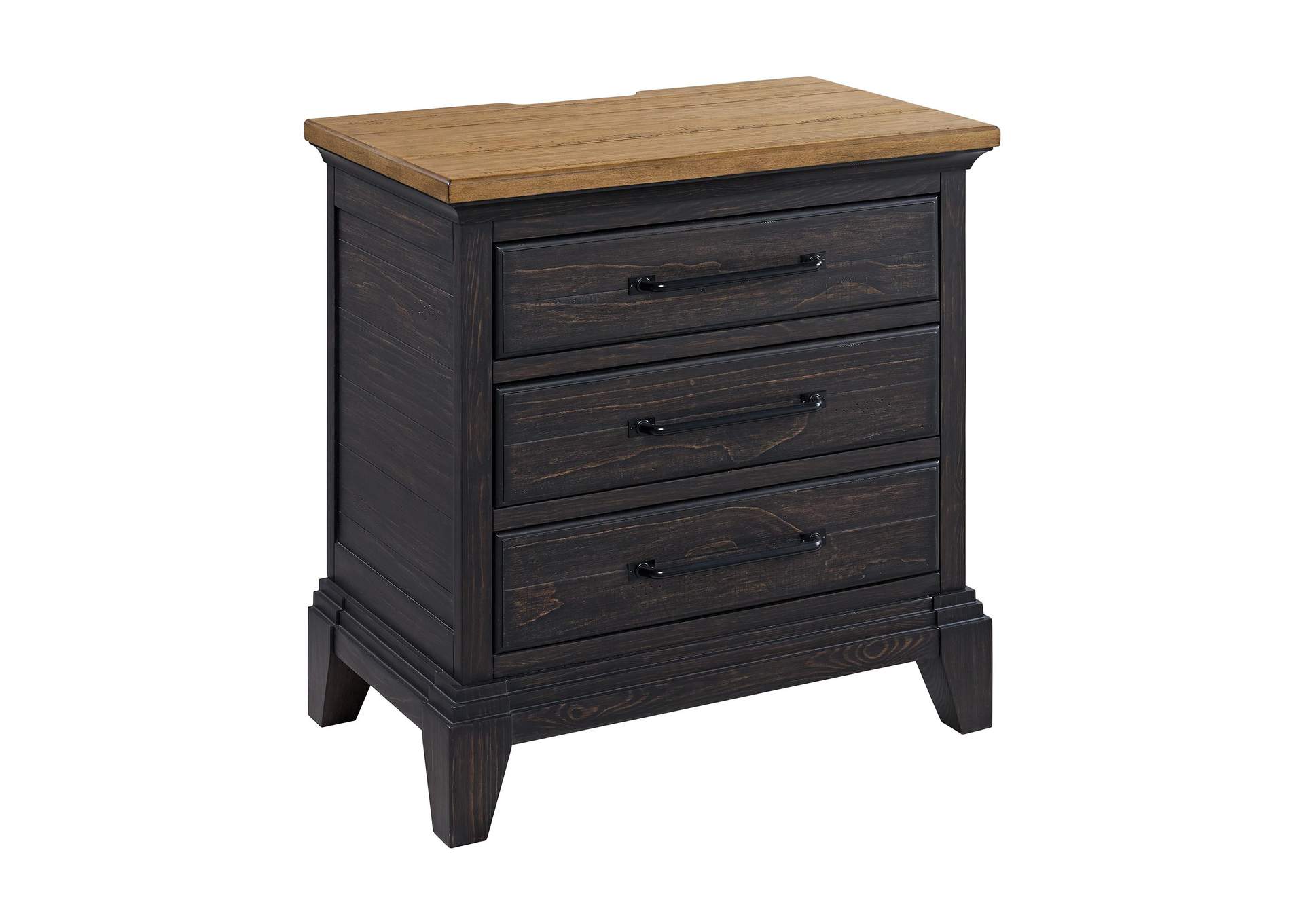 Montrose Nightstand With Charger Sensor Light In Espresso Brown image 3