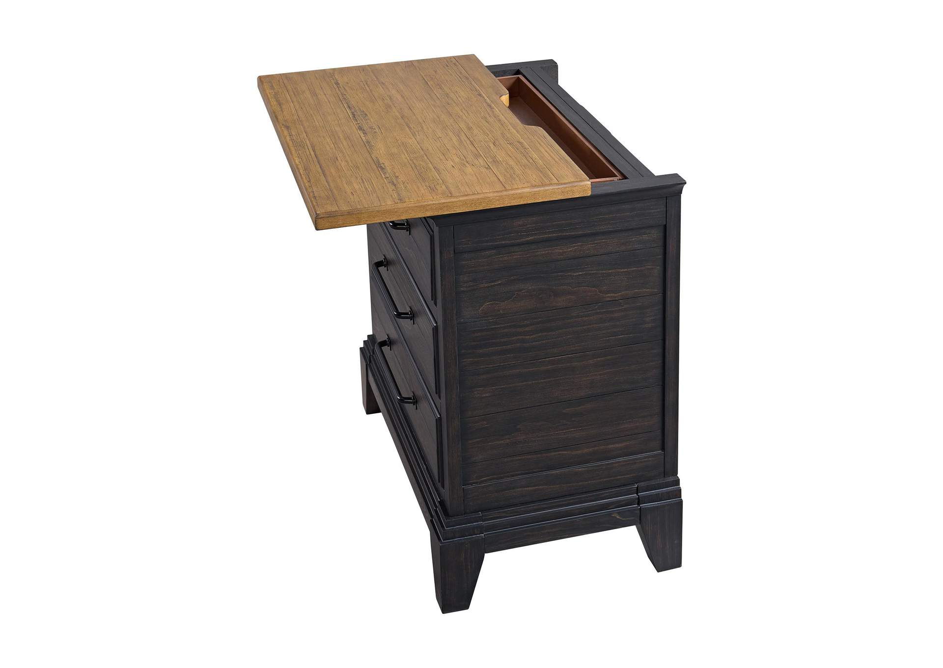 Montrose Nightstand With Charger Sensor Light In Espresso Brown image 6