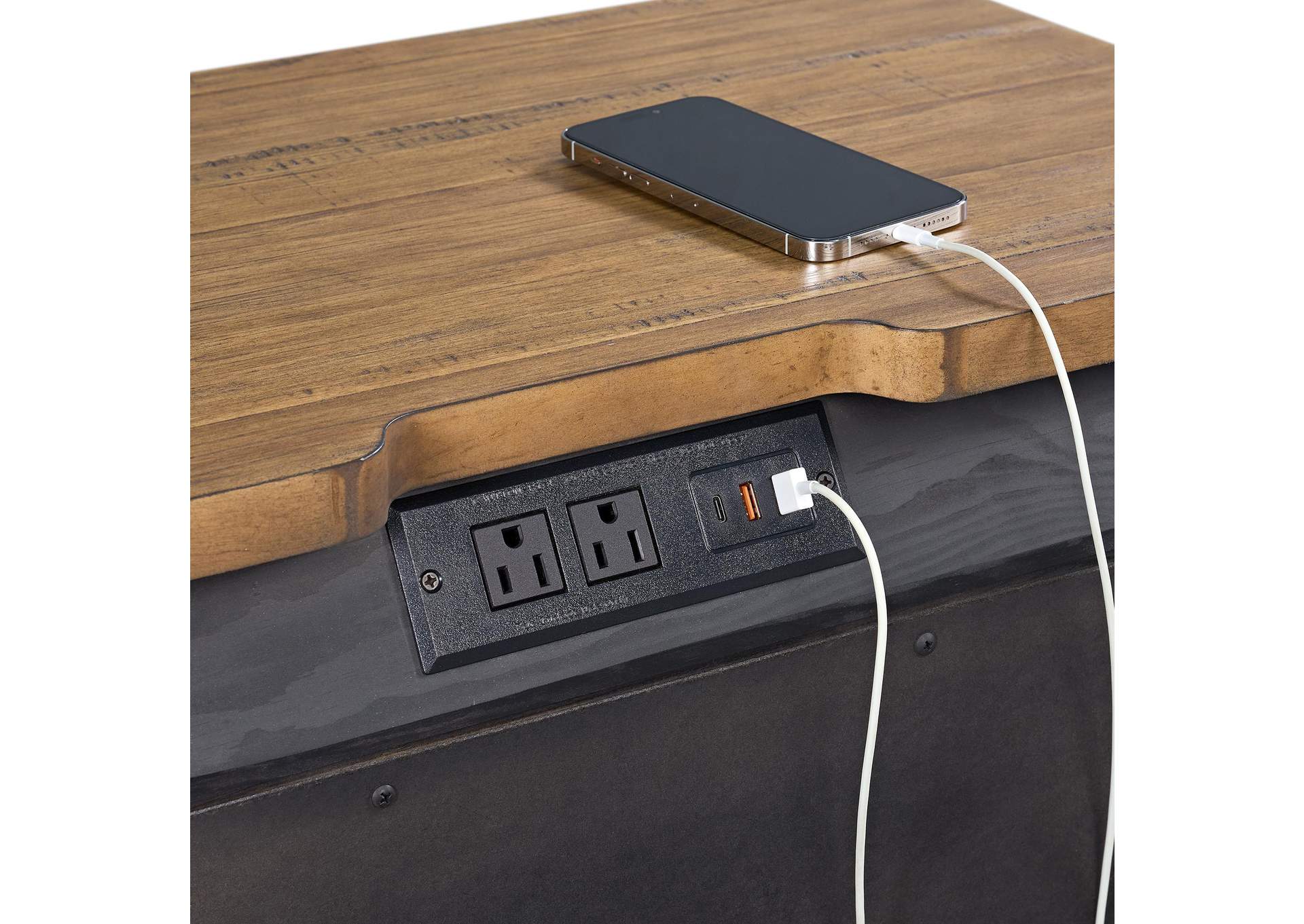 Montrose Nightstand With Charger Sensor Light In Espresso Brown image 7