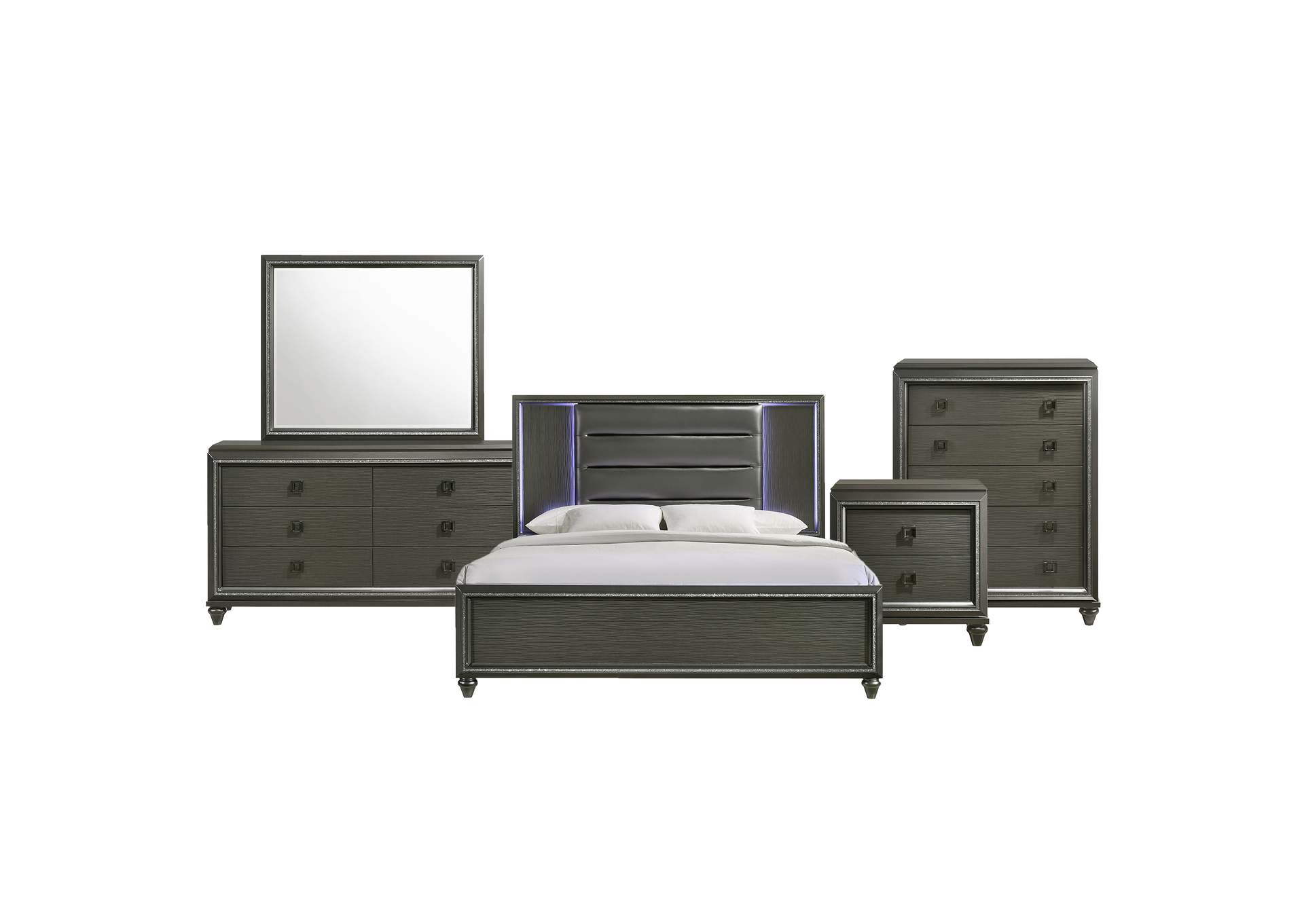 Moonstone King Panel 5 Piece Bedroom Set In Copper image 20