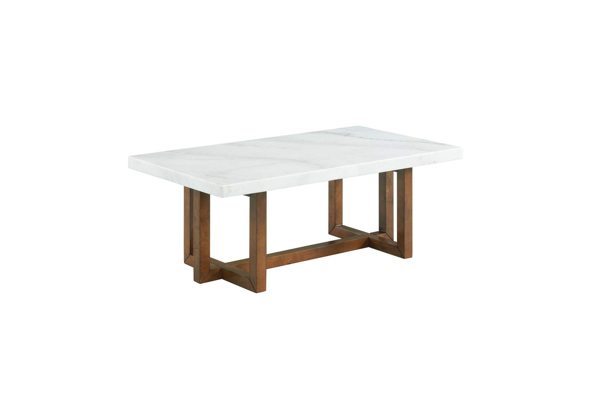 Morris Coffee Table In Espresso With White Marble Top 3A image 7